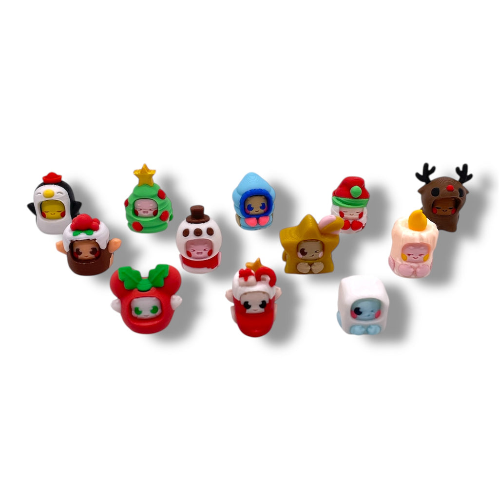 Adorable Peasy Peas & Friends – Christmas Edition | Articulated Christmas Figurines