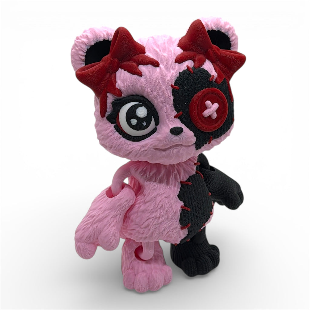 Patchwork Bear Stitched Creepy Cutie – Adorable Desk Pet