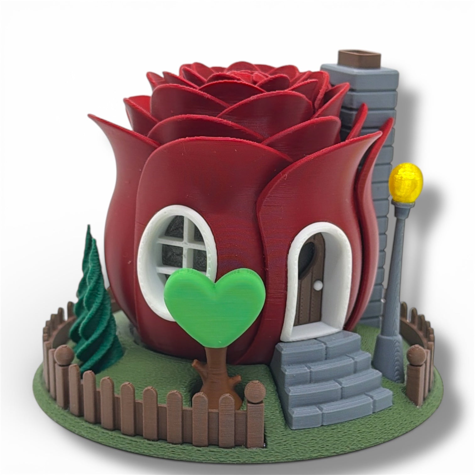 Tea Light Fairy Rose House - Valentines Collection - Desktop Decor