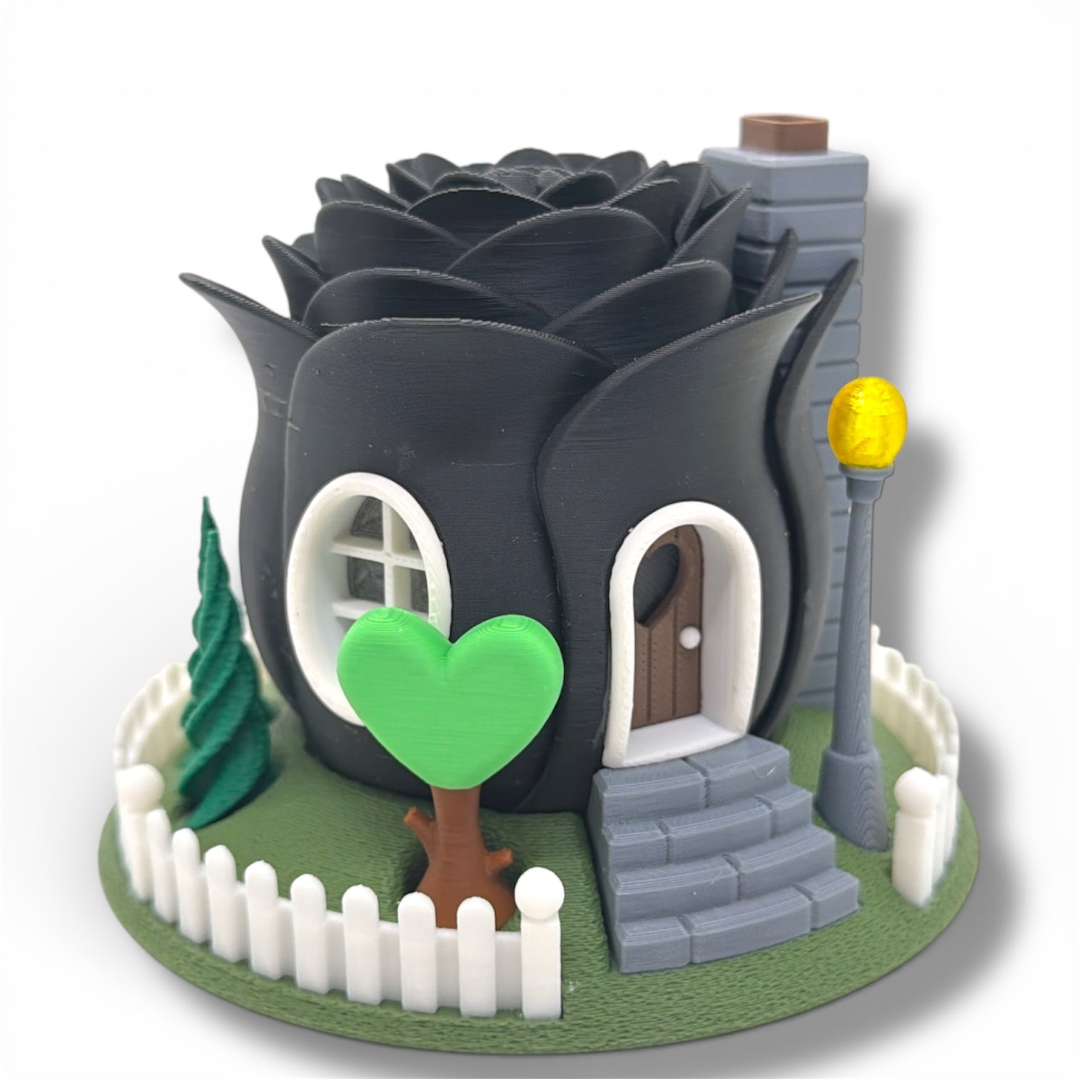 Tea Light Fairy Rose House - Valentines Collection - Desktop Decor