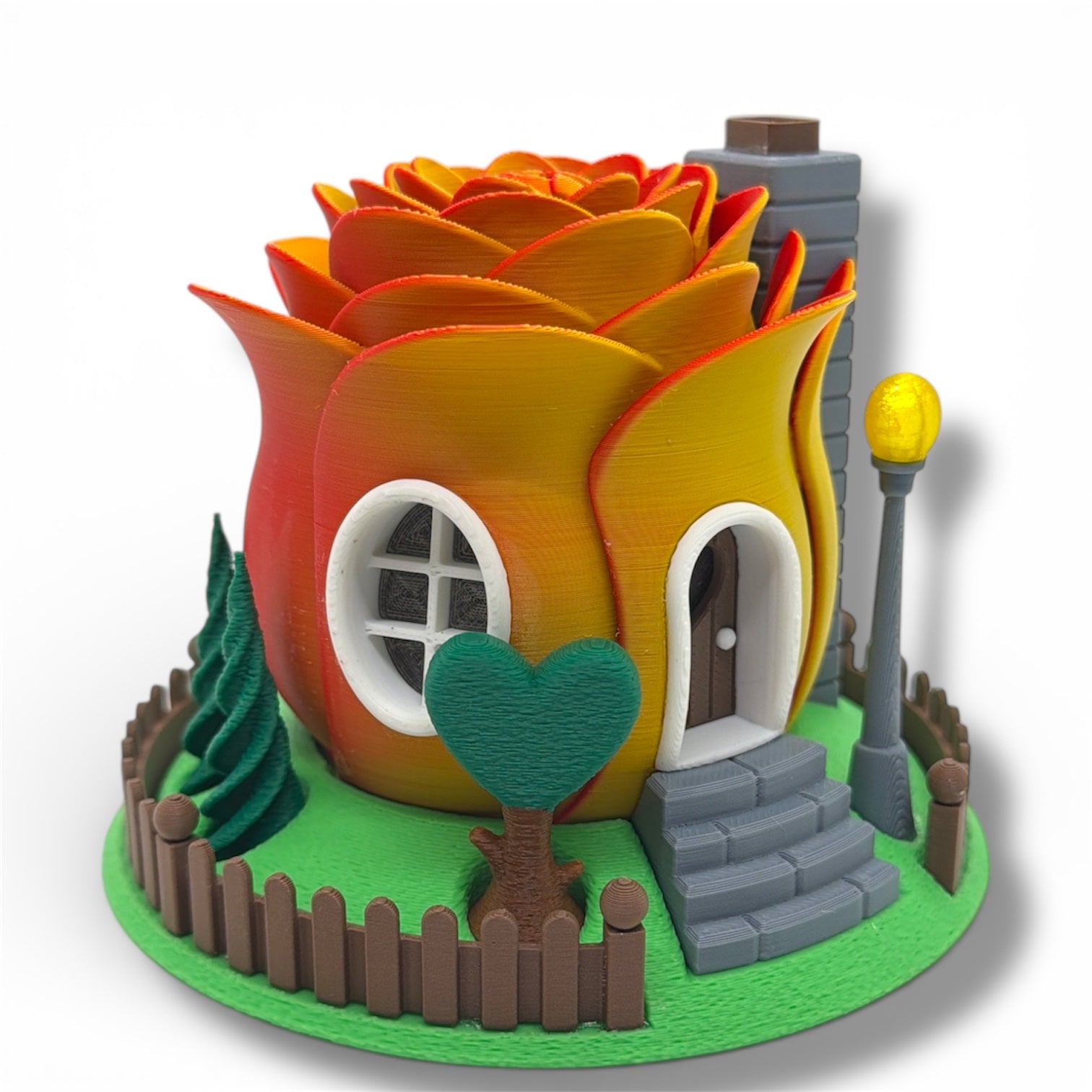 Tea Light Fairy Rose House - Valentines Collection - Desktop Decor