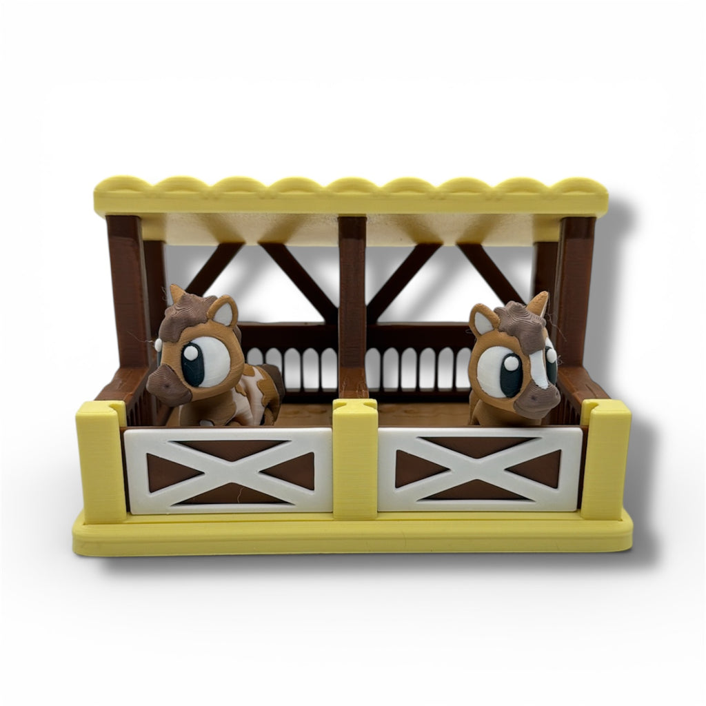Mini Horse Stable Desk Decor – Farm Display - Desk top Decor