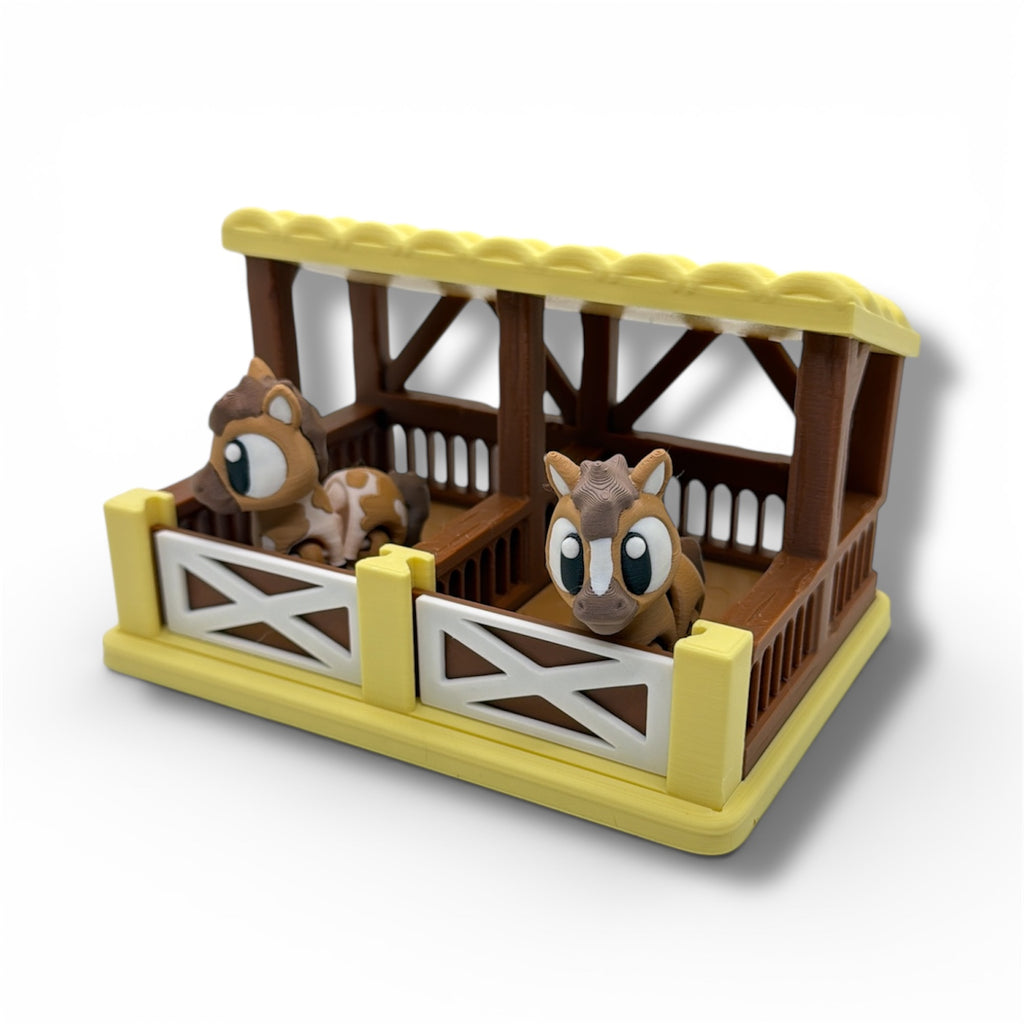 Mini Horse Stable Desk Decor – Farm Display - Desk top Decor