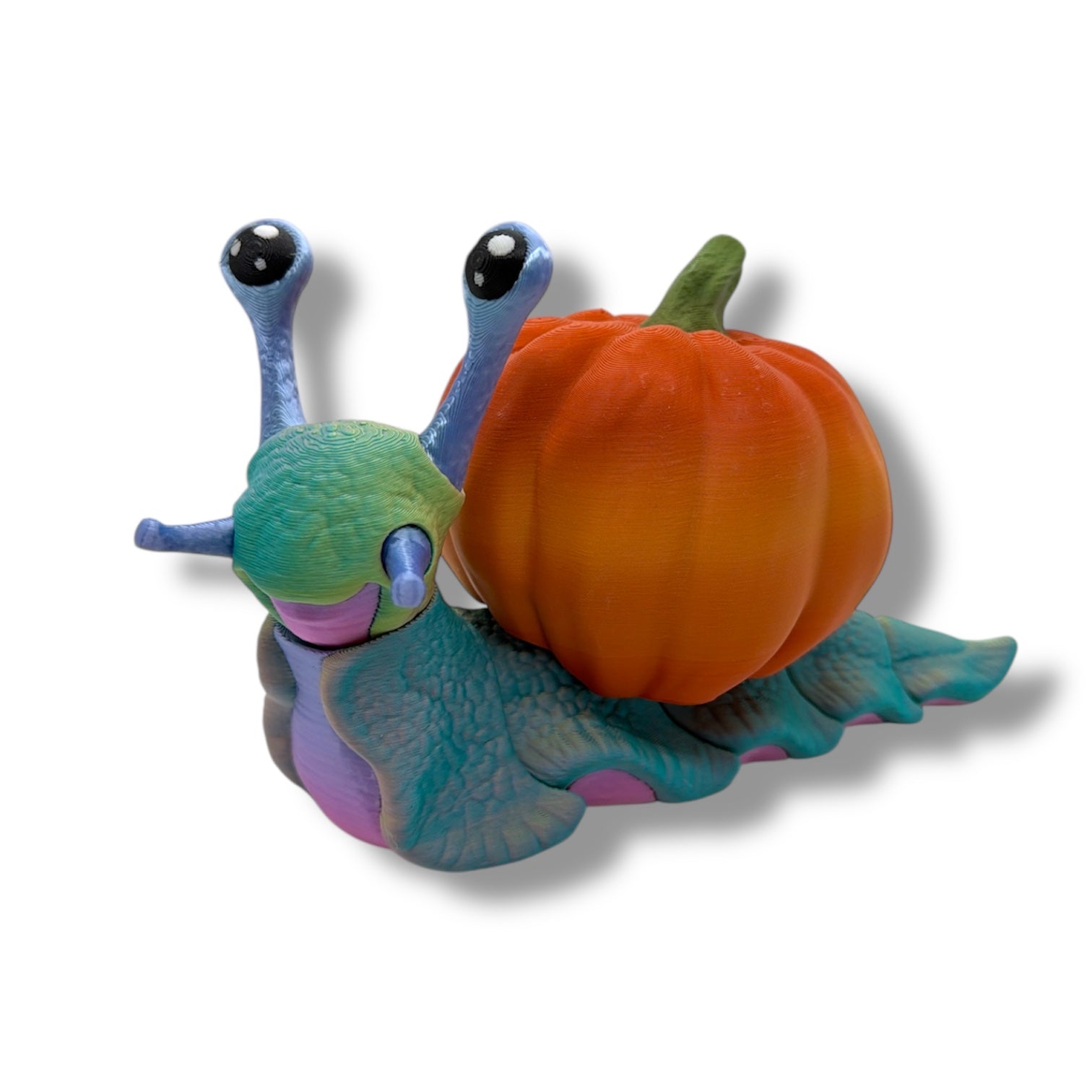 7" Cute Snail Desk Companion with Swappable Shells – Articulated Desk Pet Figure
