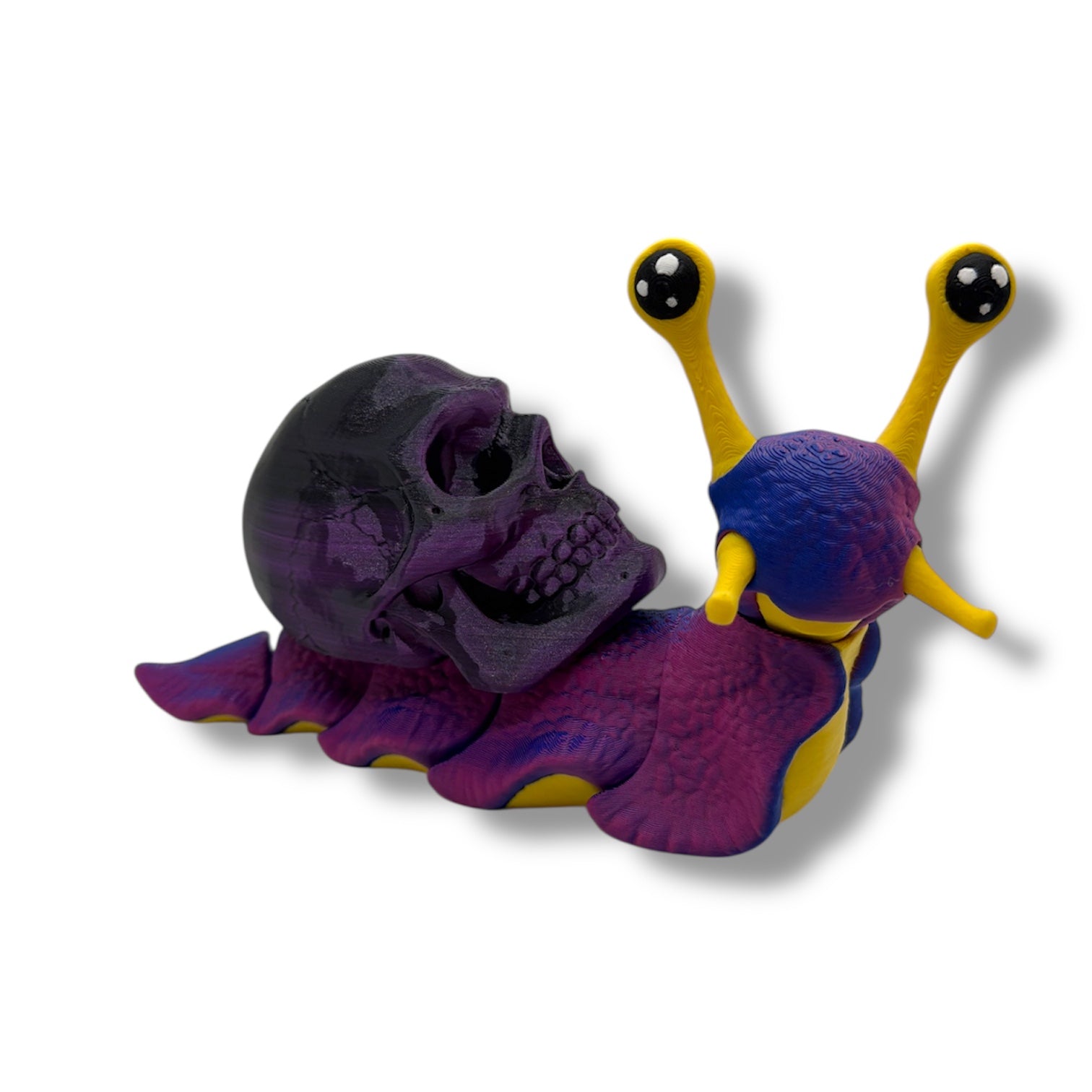 7" Cute Snail Desk Companion with Swappable Shells – Articulated Desk Pet Figure