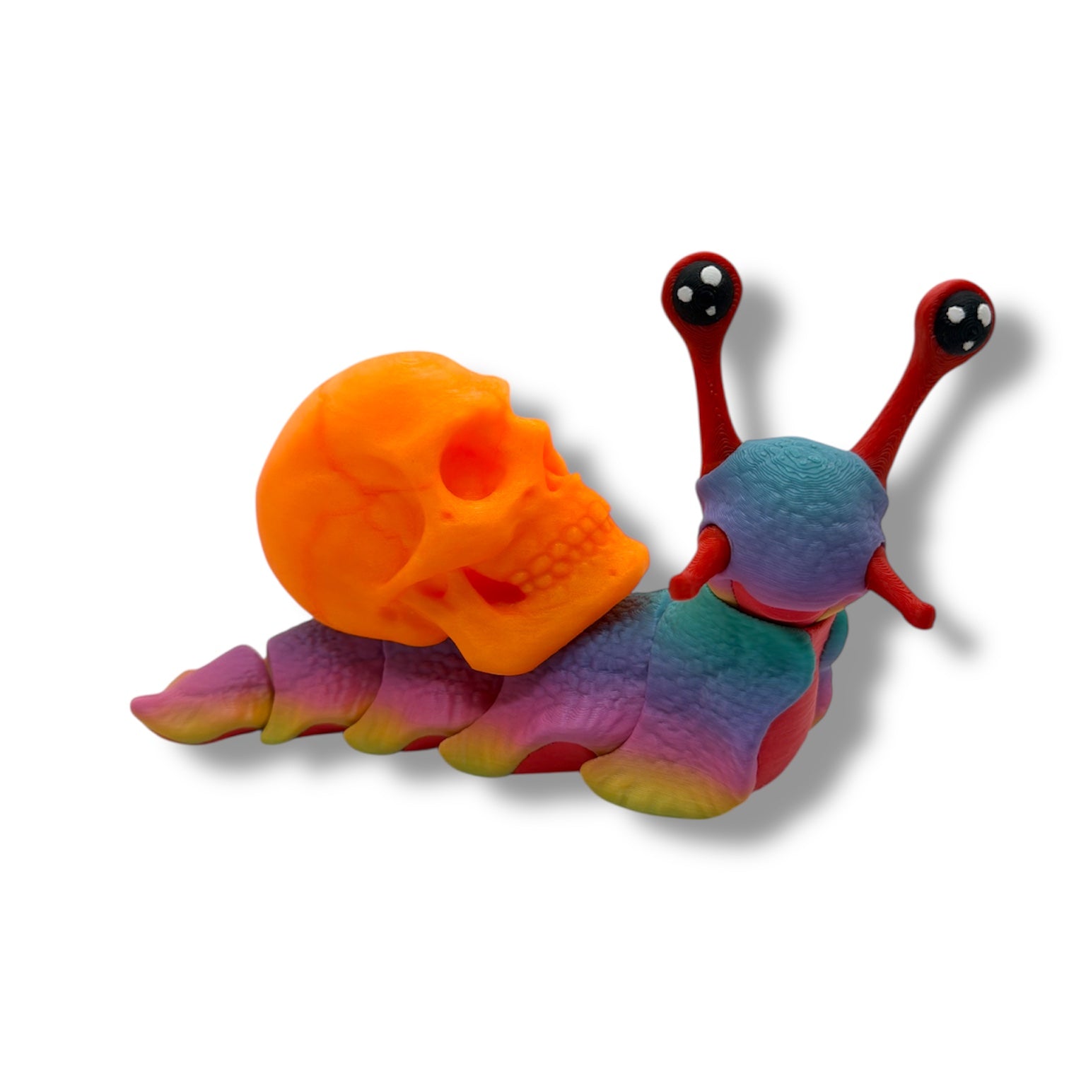 7" Cute Snail Desk Companion with Swappable Shells – Articulated Desk Pet Figure