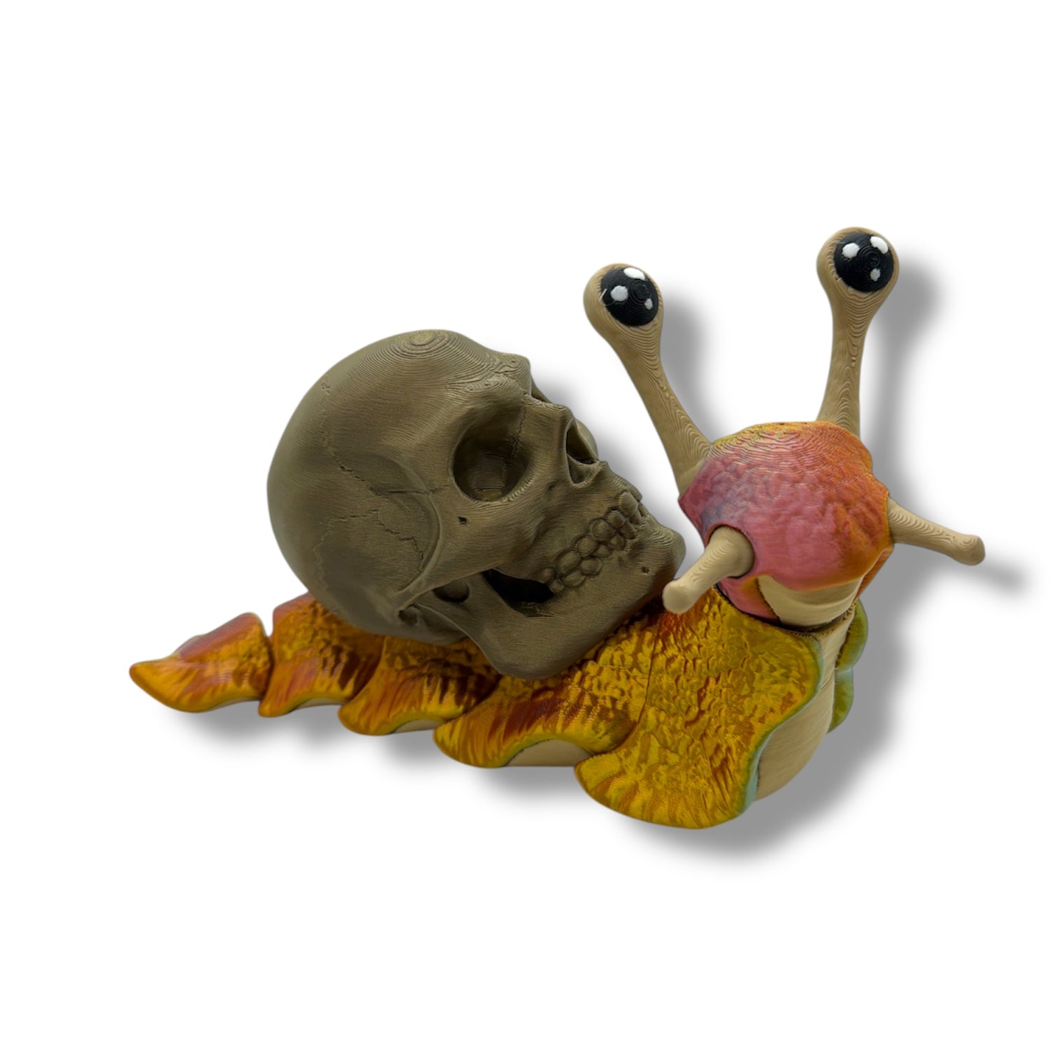 7" Cute Snail Desk Companion with Swappable Shells – Articulated Desk Pet Figure