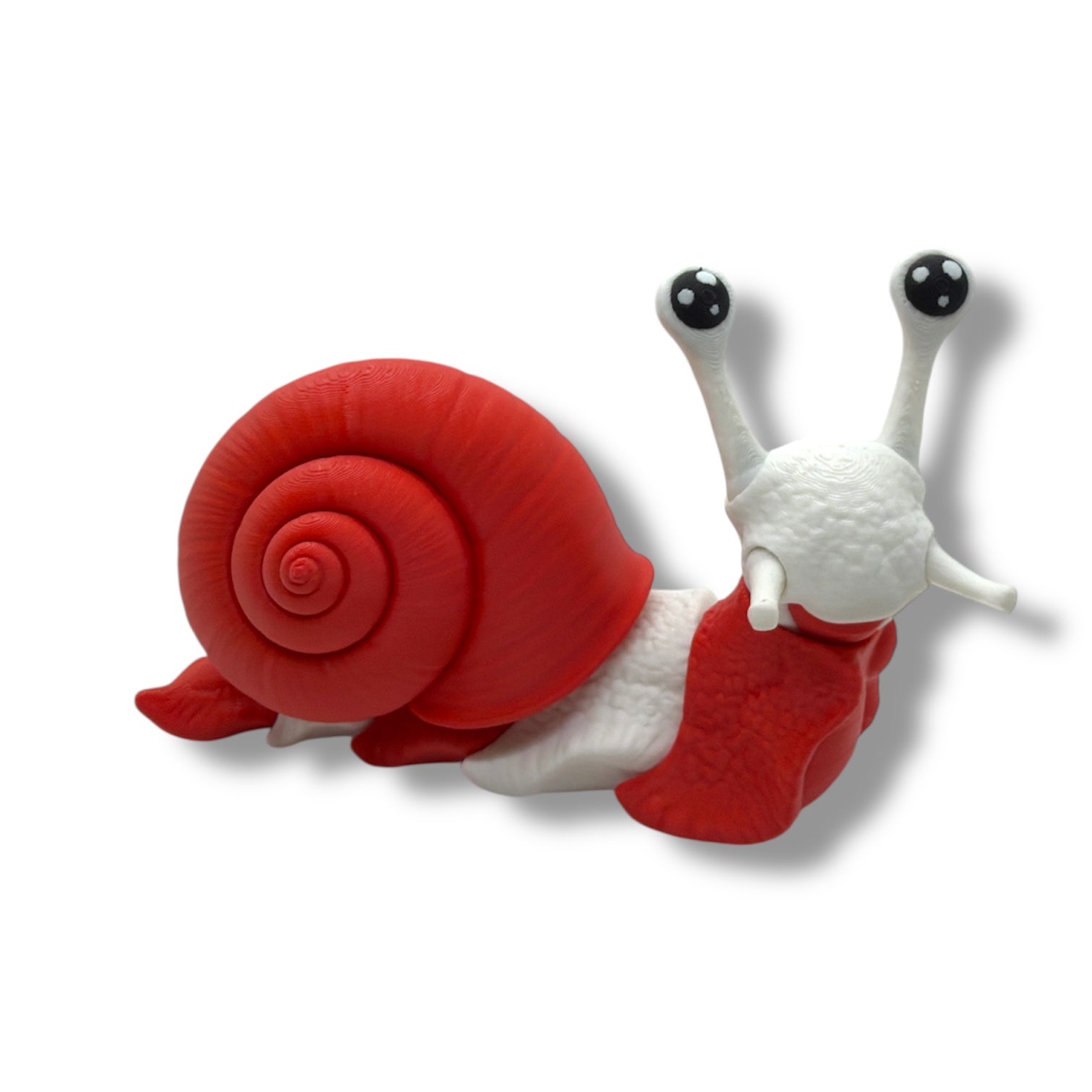 7" Cute Snail Desk Companion with Swappable Shells – Articulated Desk Pet Figure