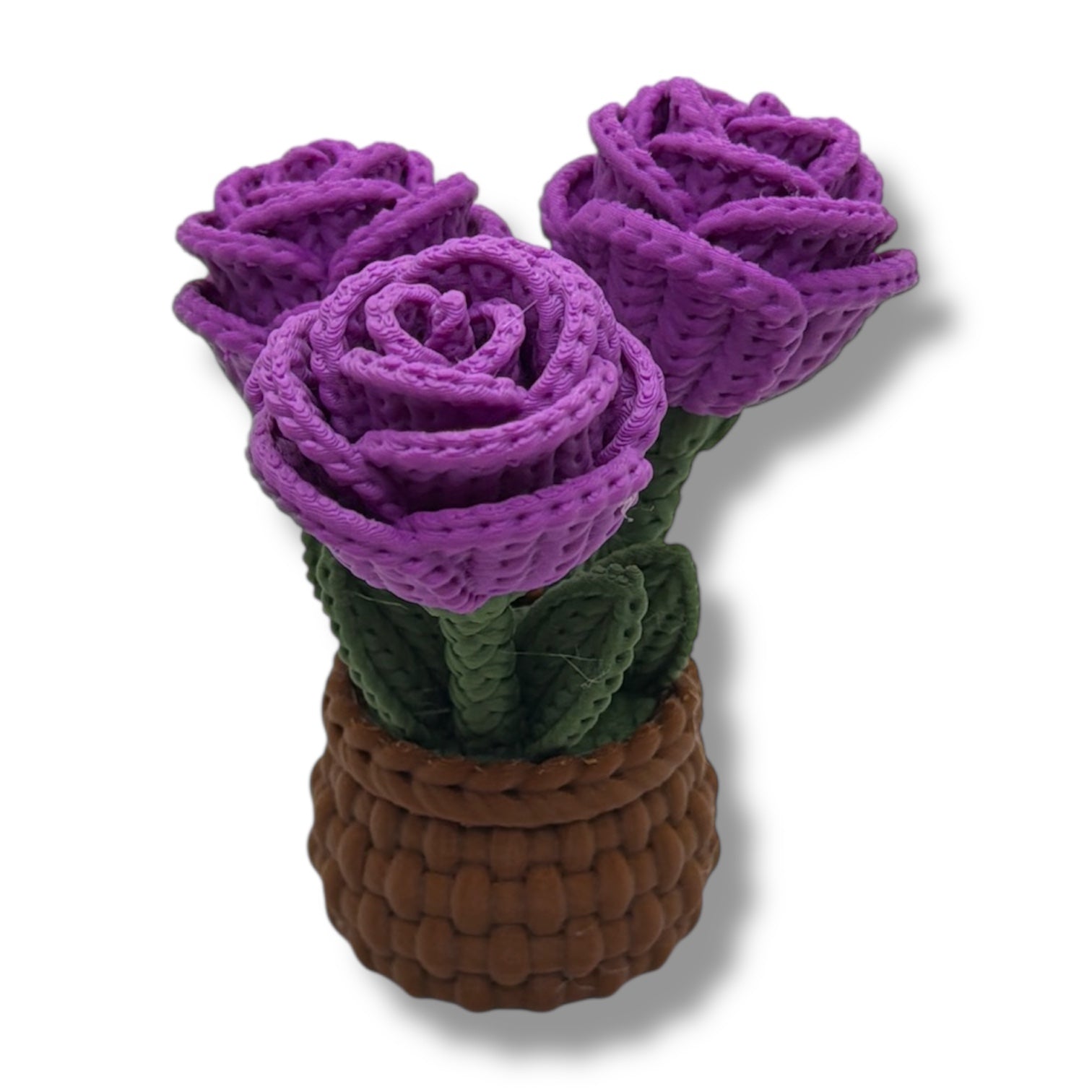 Knitted Rose Flowers – Botanical Desk Top Decor