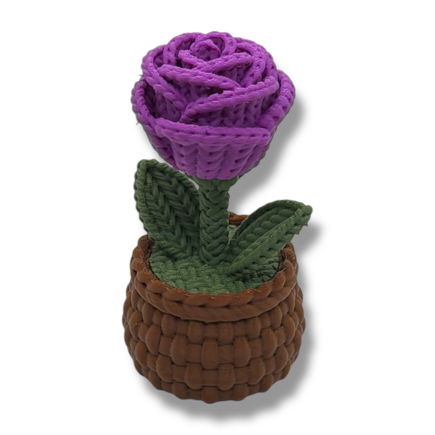 Knitted Rose Flowers – Botanical Desk Top Decor