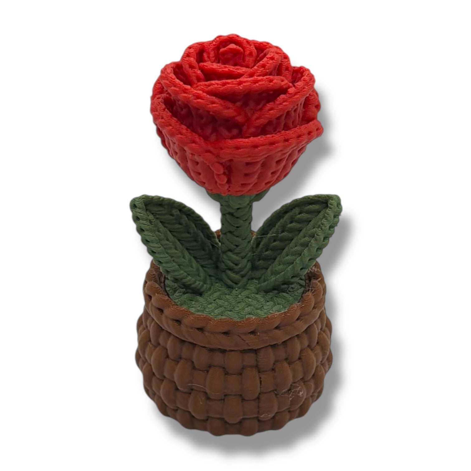 Knitted Rose Flowers – Botanical Desk Top Decor