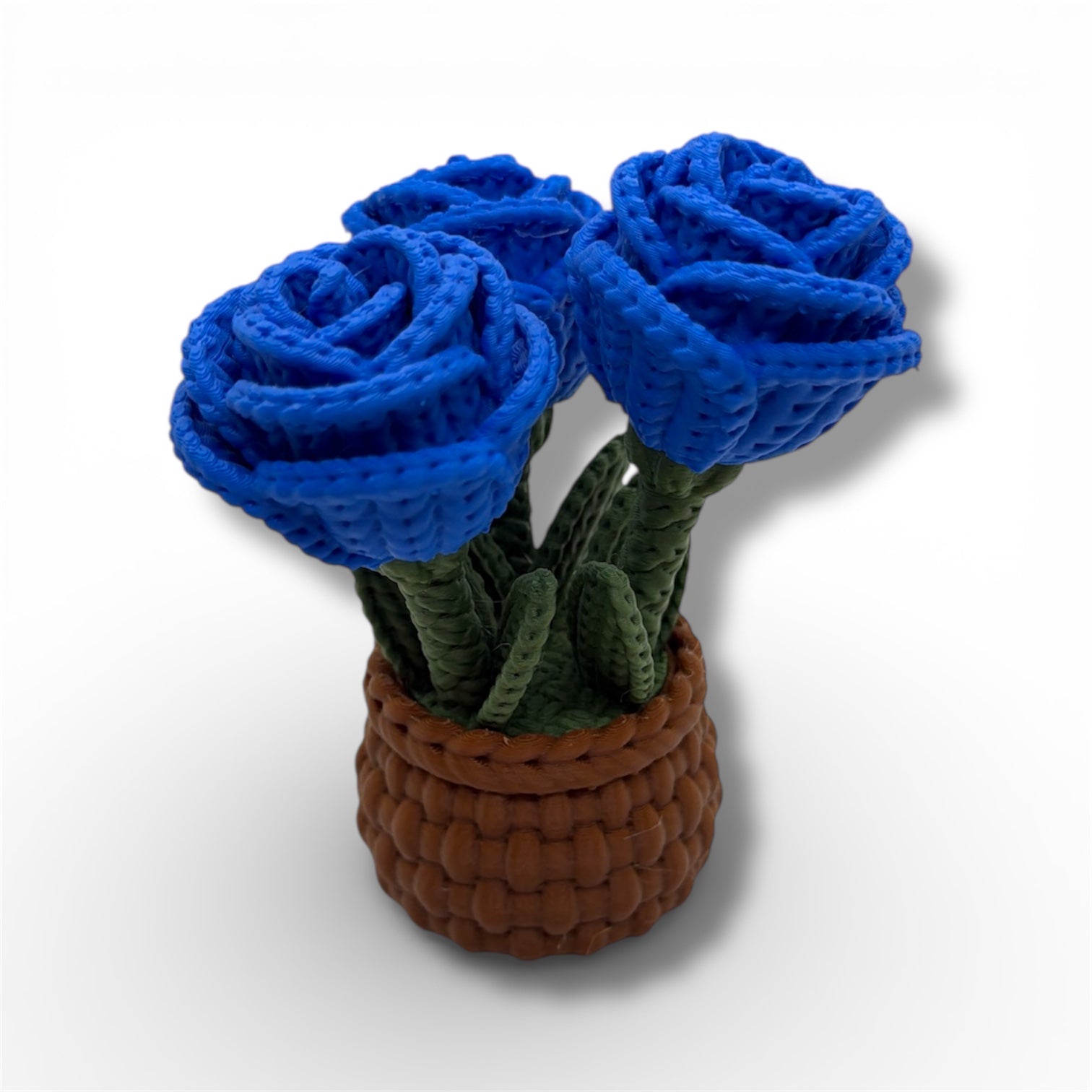 Knitted Rose Flowers – Botanical Desk Top Decor