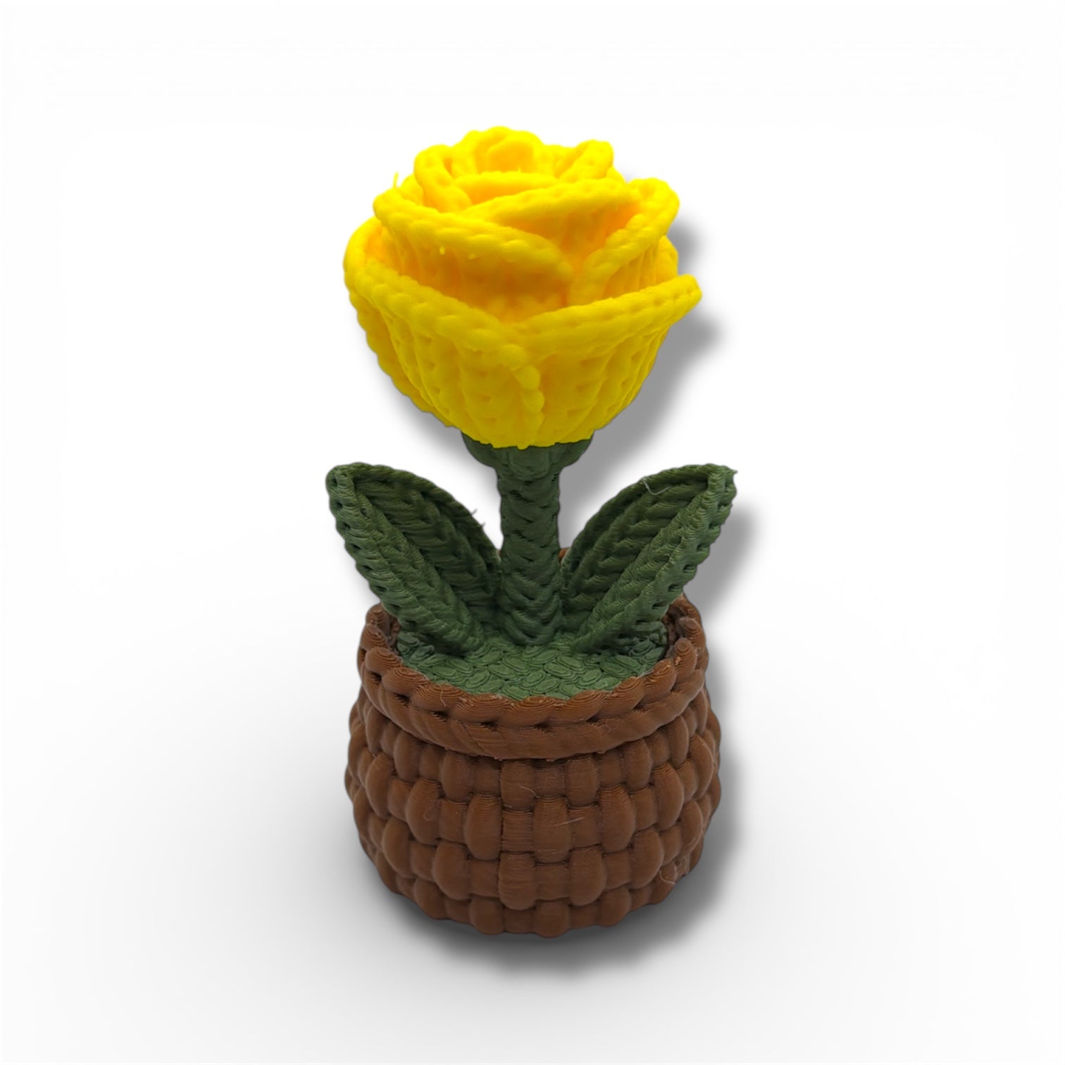 Knitted Rose Flowers – Botanical Desk Top Decor