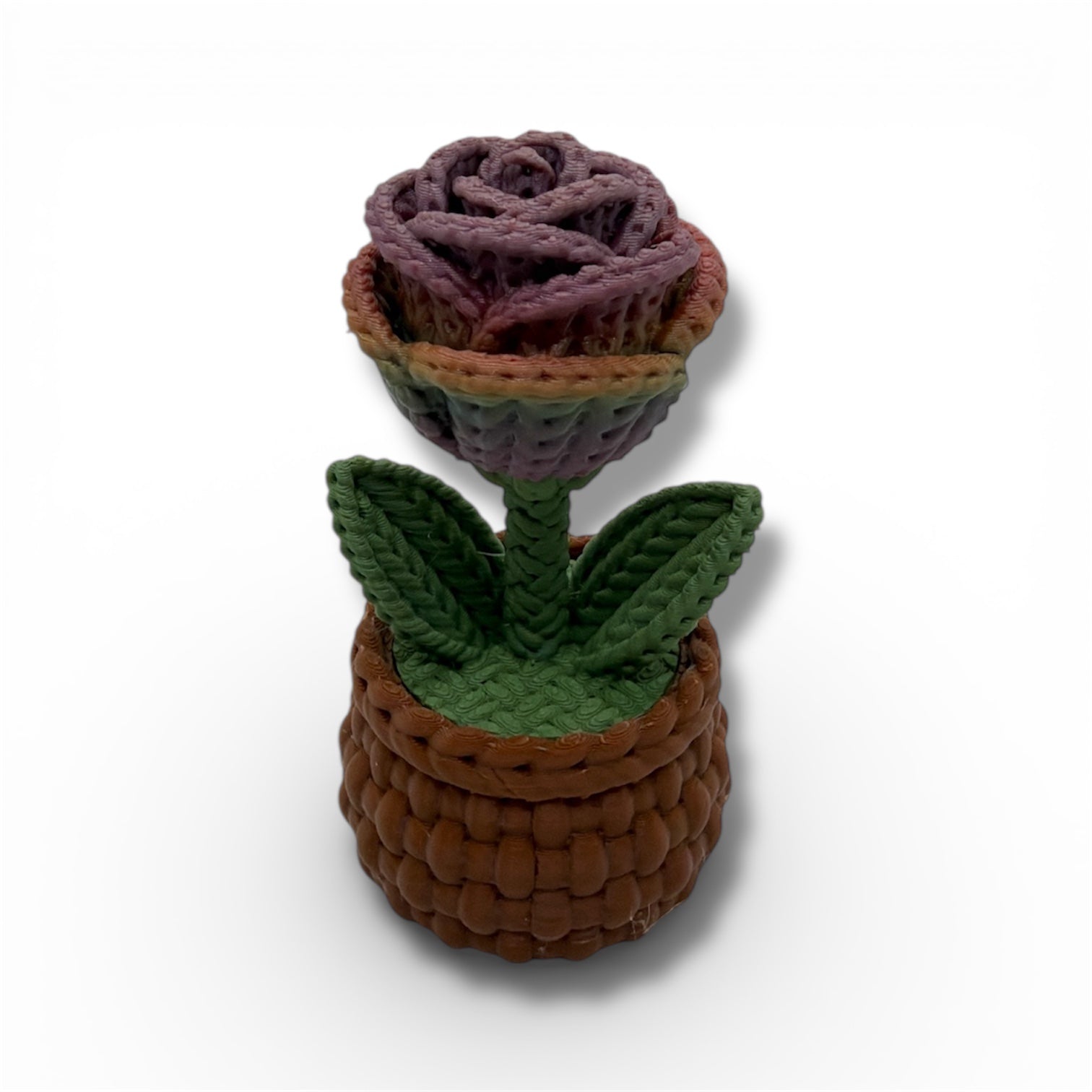 Knitted Rose Flowers – Botanical Desk Top Decor
