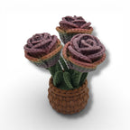 Knitted Rose Flowers – Botanical Desk Top Decor
