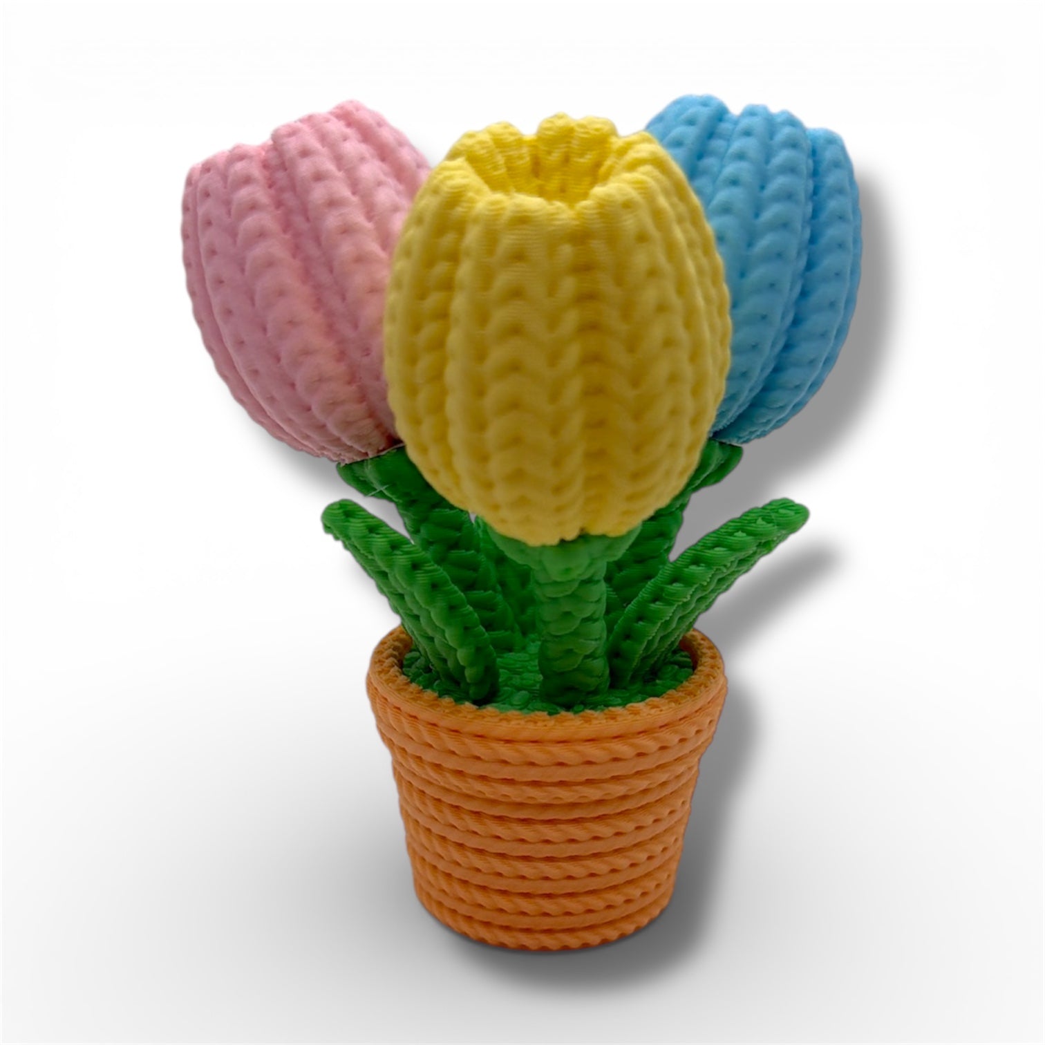 Knitted Tulip Flowers – Floral Desk Top Decor