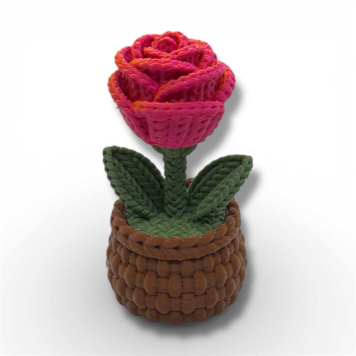 Knitted Rose Flowers – Botanical Desk Top Decor