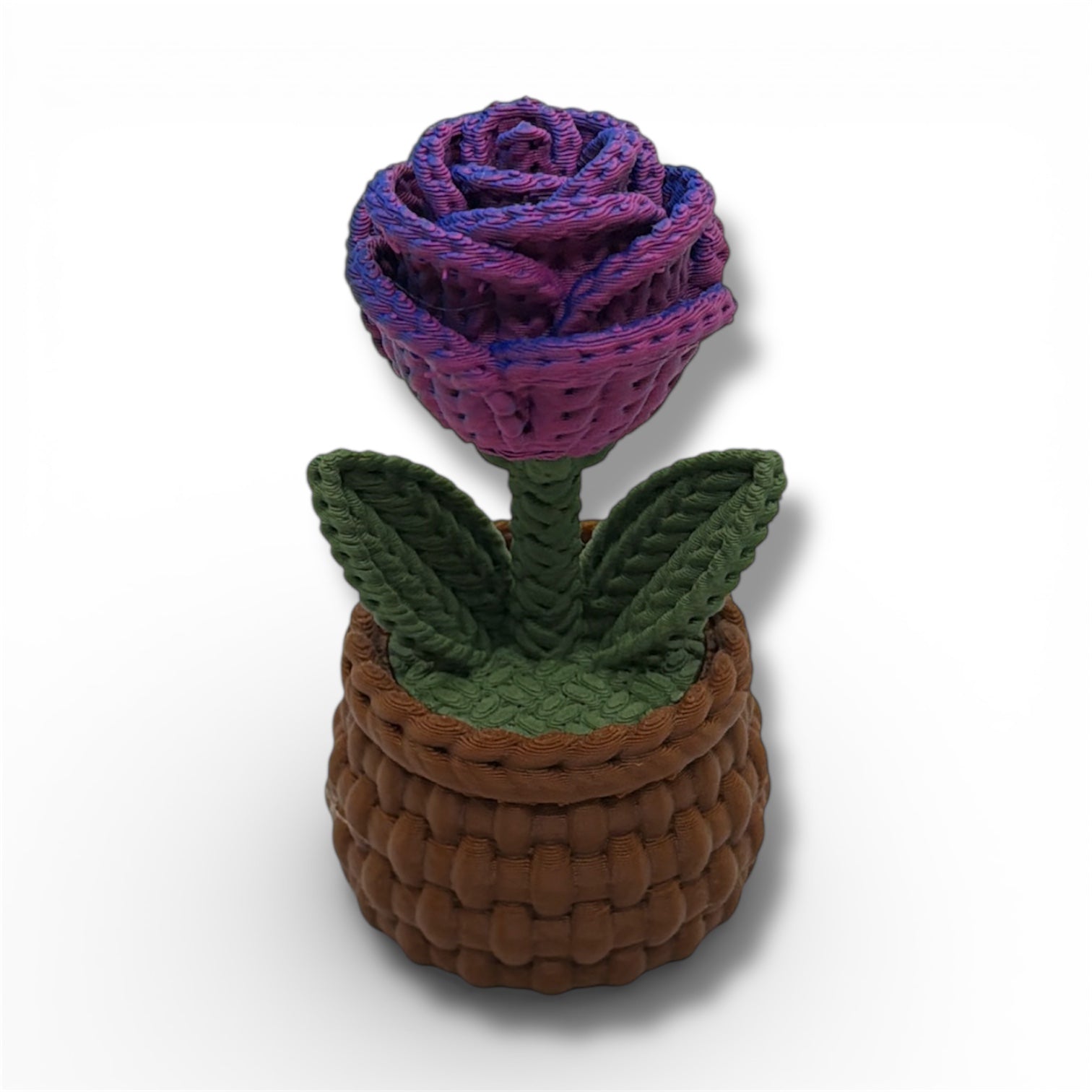 Knitted Rose Flowers – Botanical Desk Top Decor