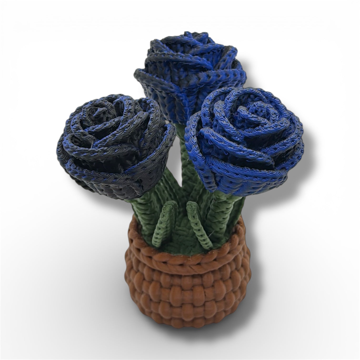 Knitted Rose Flowers – Botanical Desk Top Decor