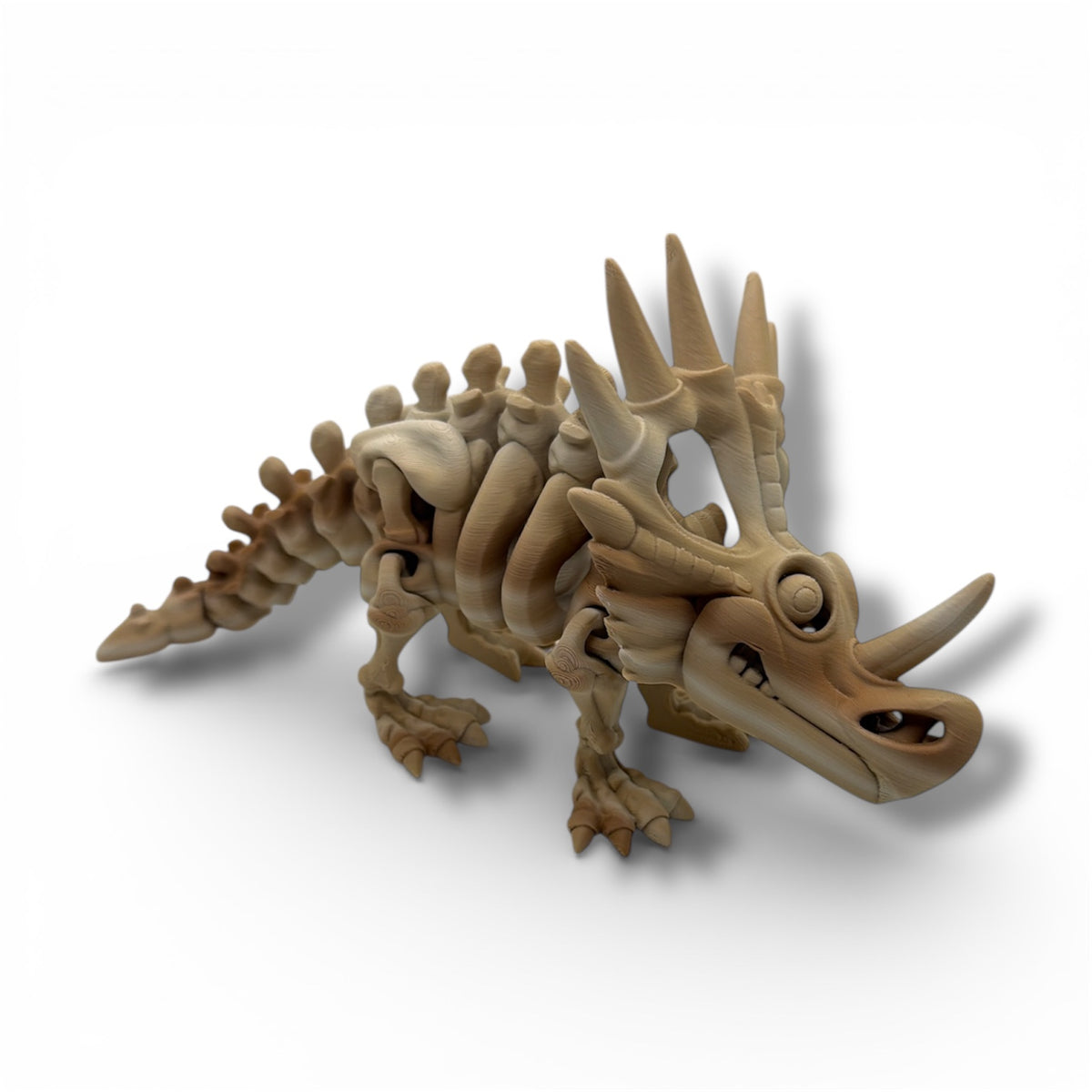 10" Styracosaurus Dinosaur Skeleton - Articulated Desktop Decor Figurine