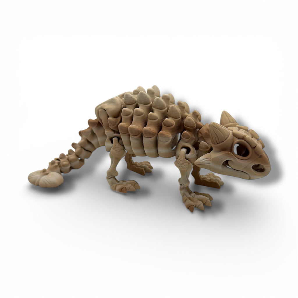 8" Ankylosaurus Dinosaur Skeleton- 3d Printed Articulated Figurine Decor Gift
