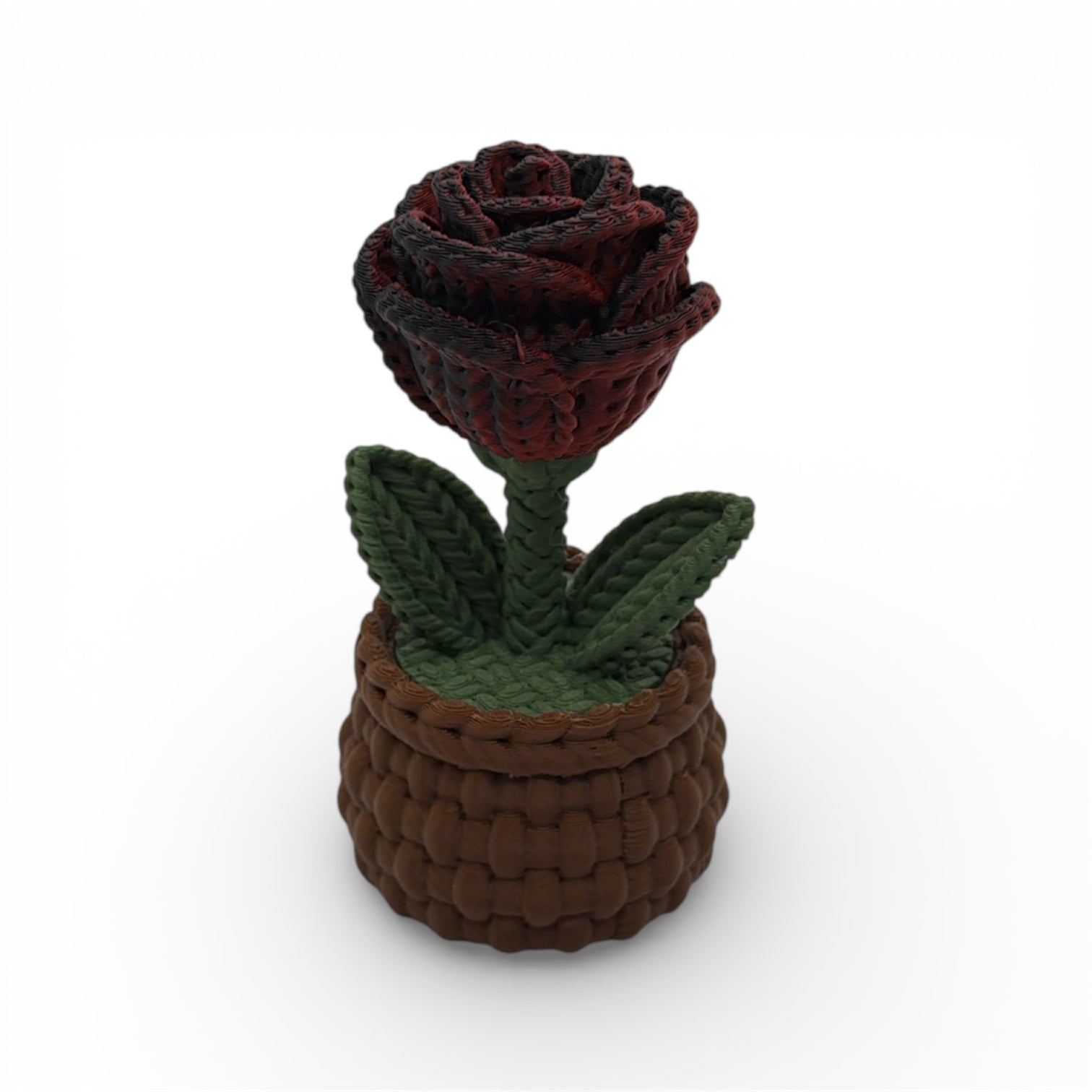 Knitted Rose Flowers – Botanical Desk Top Decor