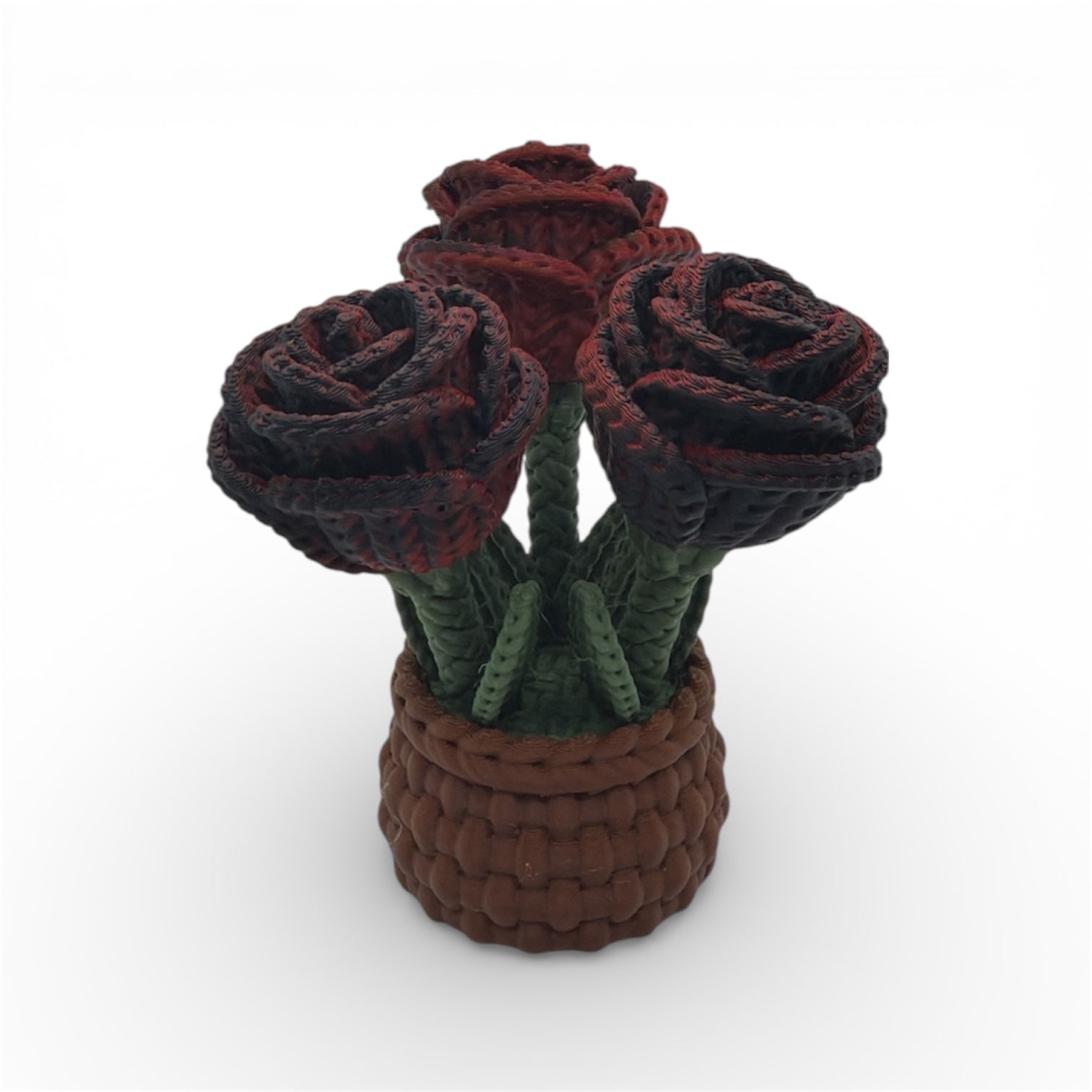 Knitted Rose Flowers – Botanical Desk Top Decor