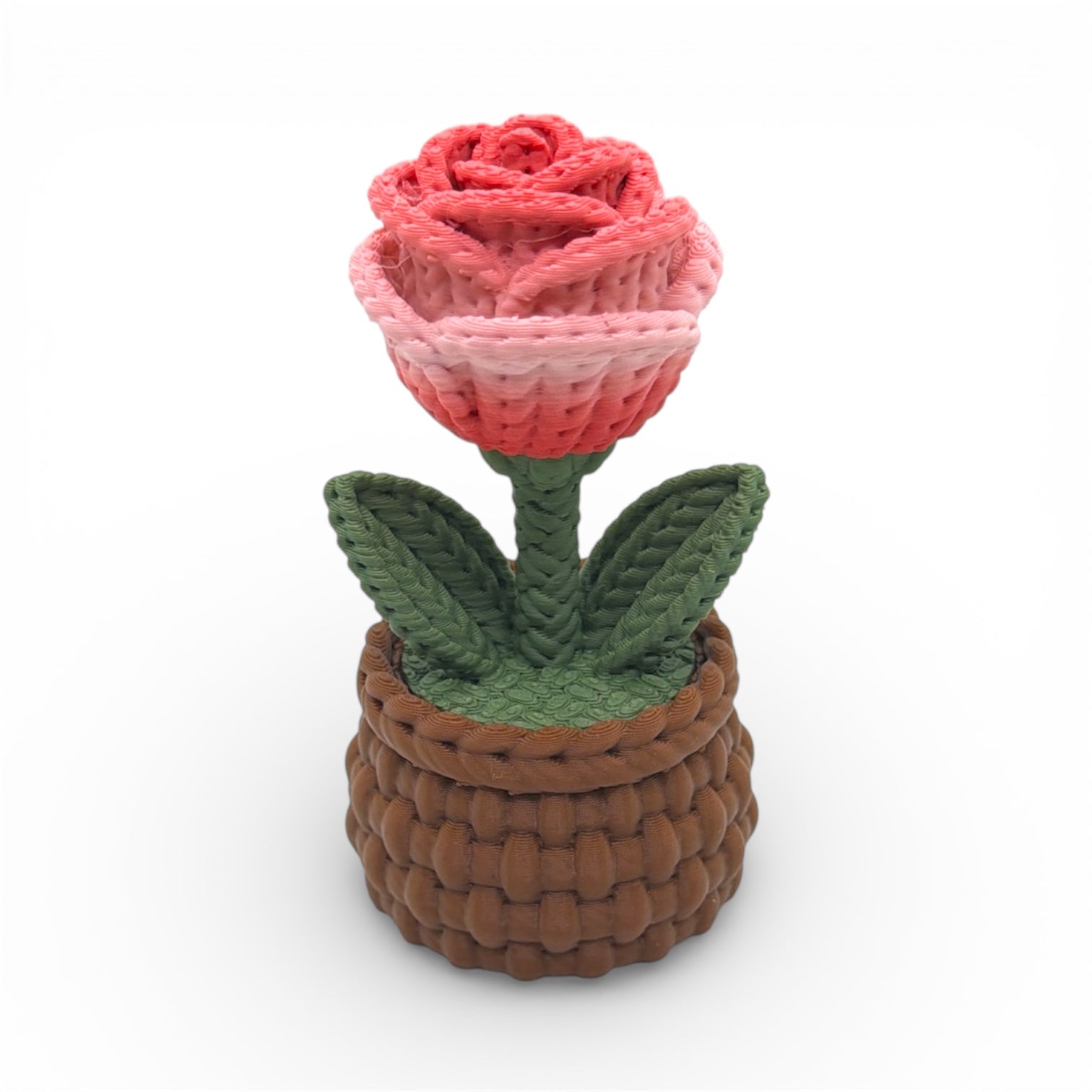 Knitted Rose Flowers – Botanical Desk Top Decor