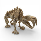7" Sabretooth Tiger Skeleton - Articulated Desktop Decor Figurine
