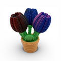 Knitted-Look Tulip Flowers – Potted Botanical Desk Décor – additional product view 4