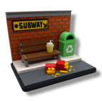 Subway Snack Attack – Rat Scene (2 Rats Included) Desktop Decor