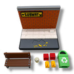 Subway Snack Attack – Rat Scene (2 Rats Included) Desktop Decor