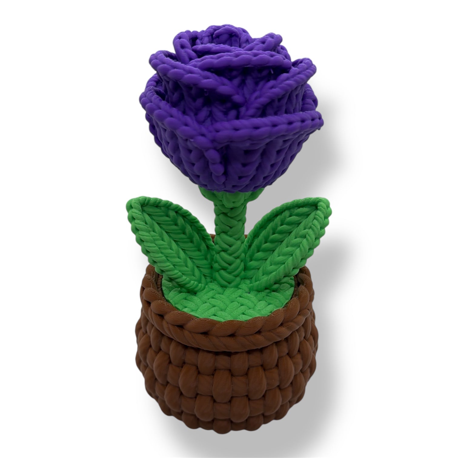 Knitted Rose Flowers – Botanical Desk Top Decor