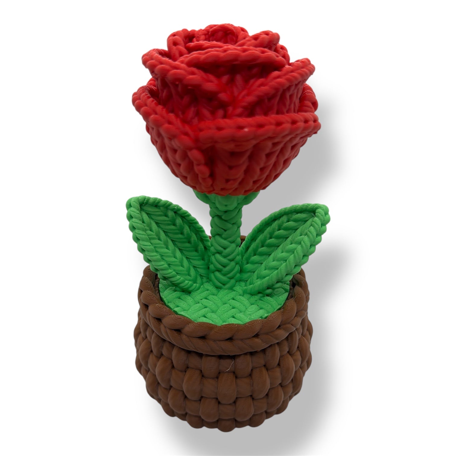 Knitted Rose Flowers – Botanical Desk Top Decor
