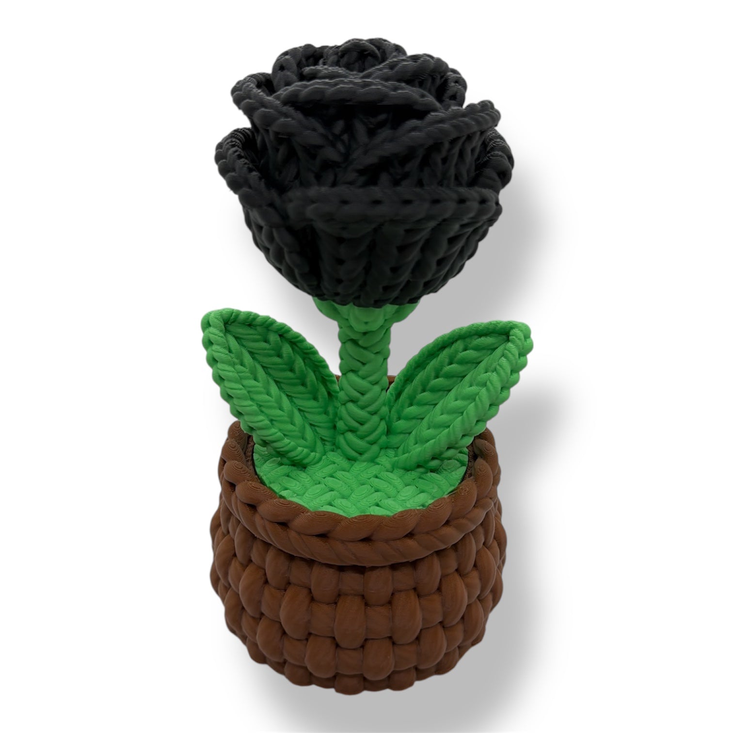 Knitted Rose Flowers – Botanical Desk Top Decor
