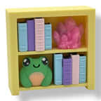 Mini Book Nook Fidget Clicker – 2 Shelf Bookshelf fidgets and Desk top Decor