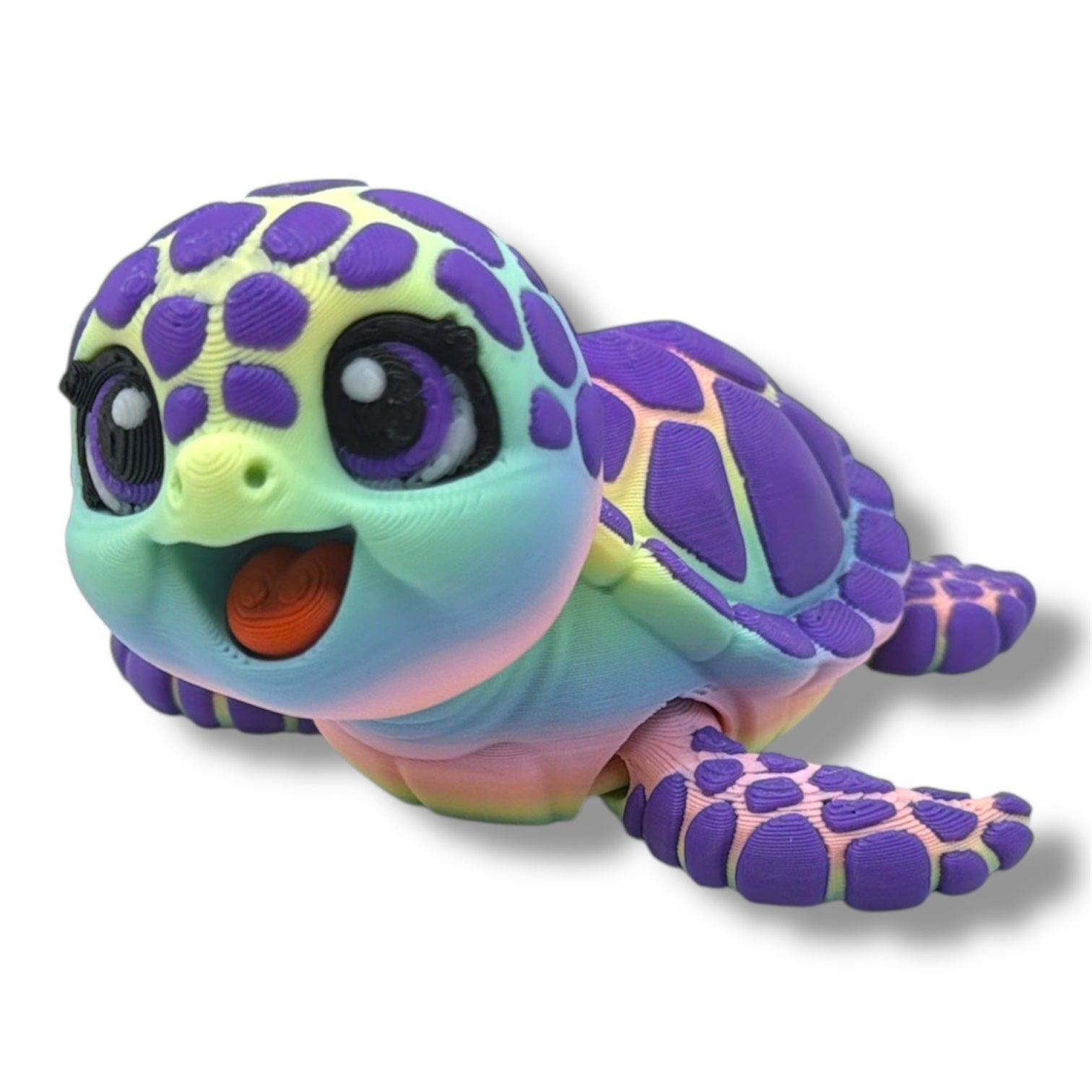 Adorable Baby Sea Turtle Desk Pals - Articulated Cartoon Style Decor Gift