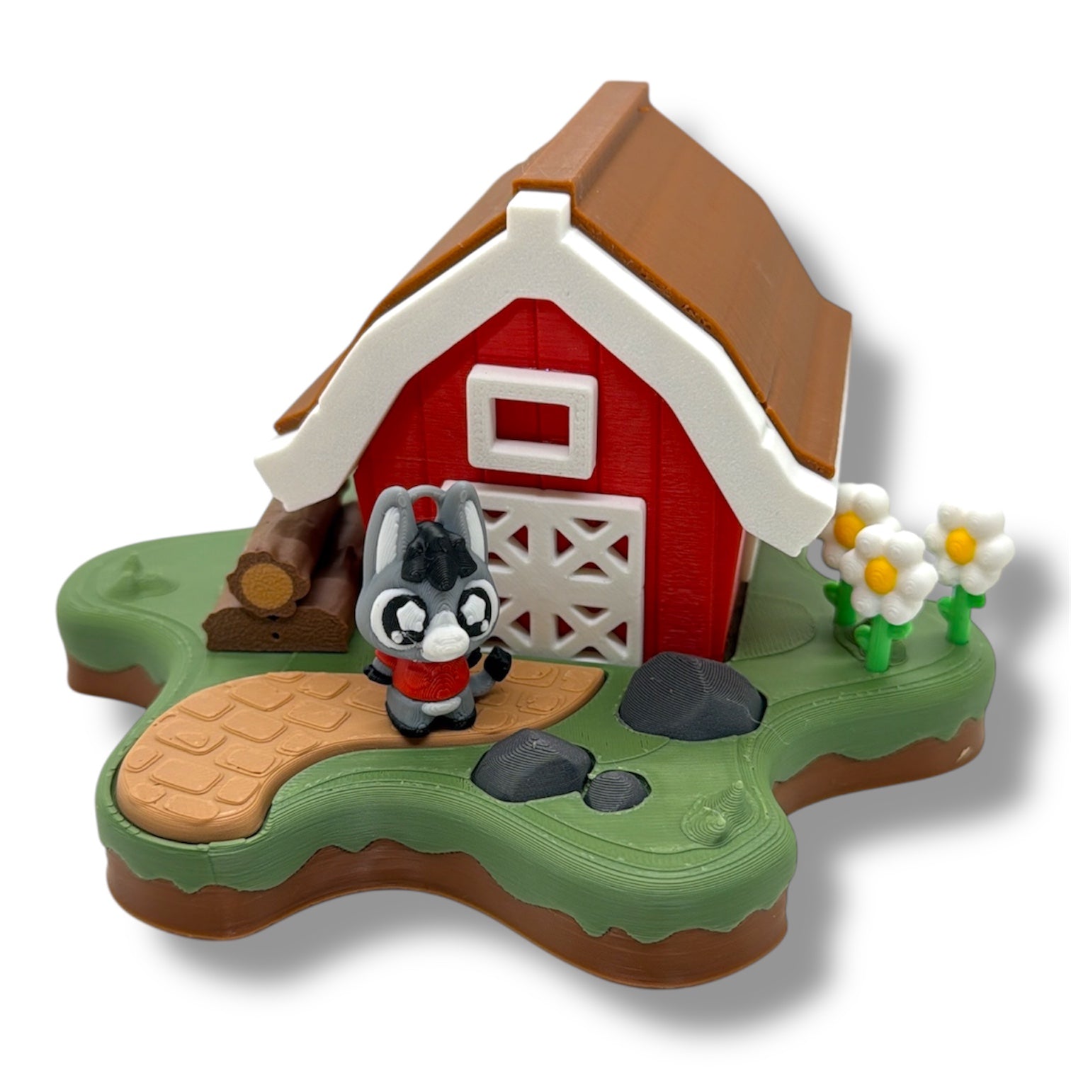 Star Block Barn Farm Scene with Donkey - Modular Collectible Set Desk Decor