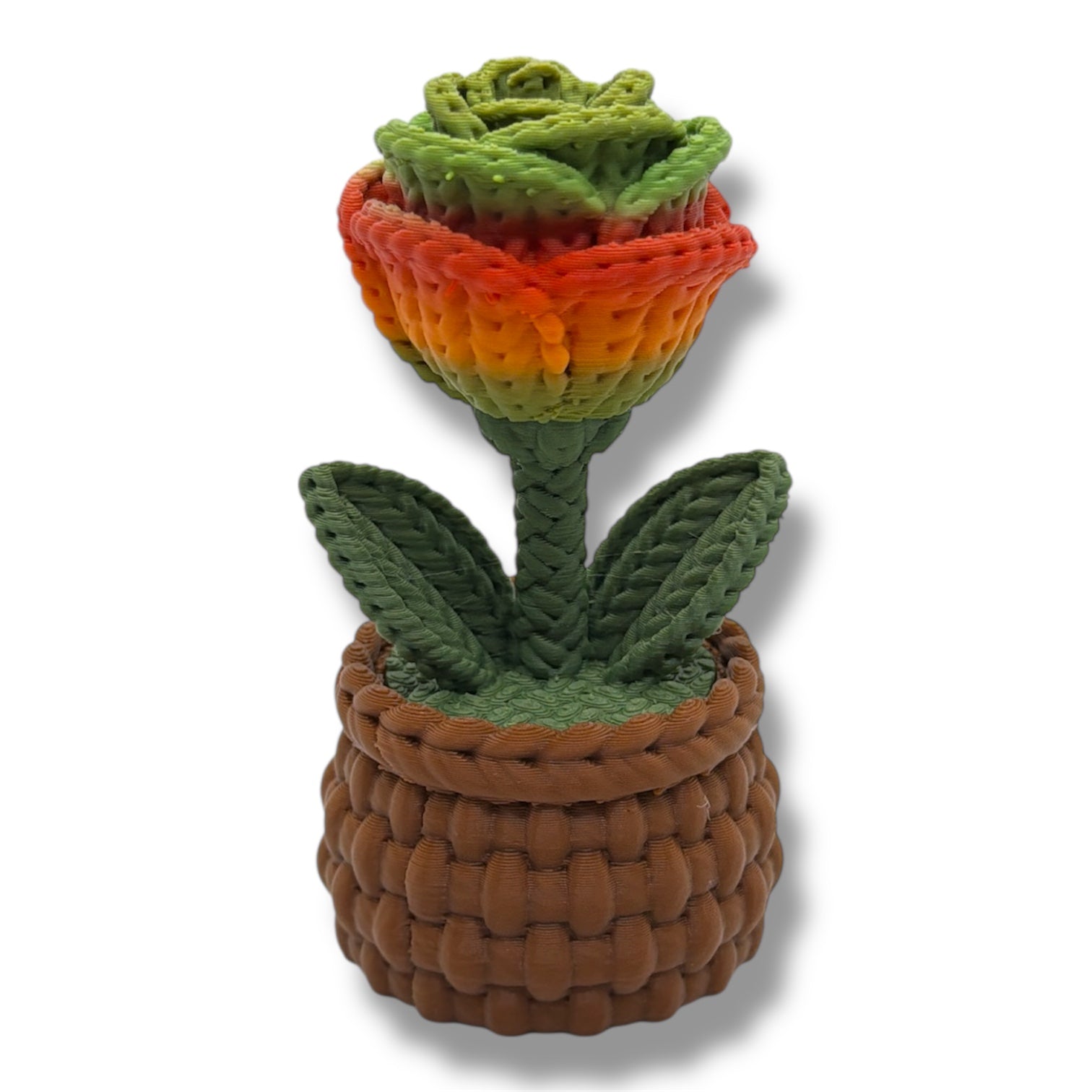 Knitted Rose Flowers – Botanical Desk Top Decor