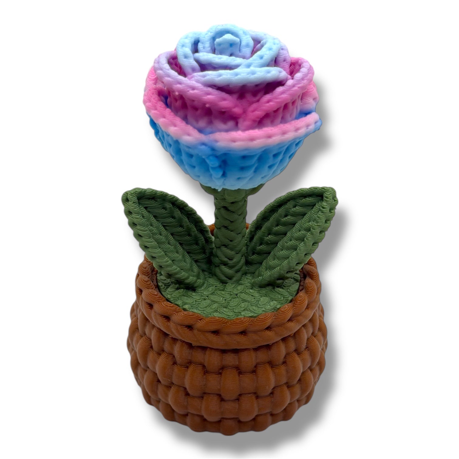 Knitted Rose Flowers – Botanical Desk Top Decor
