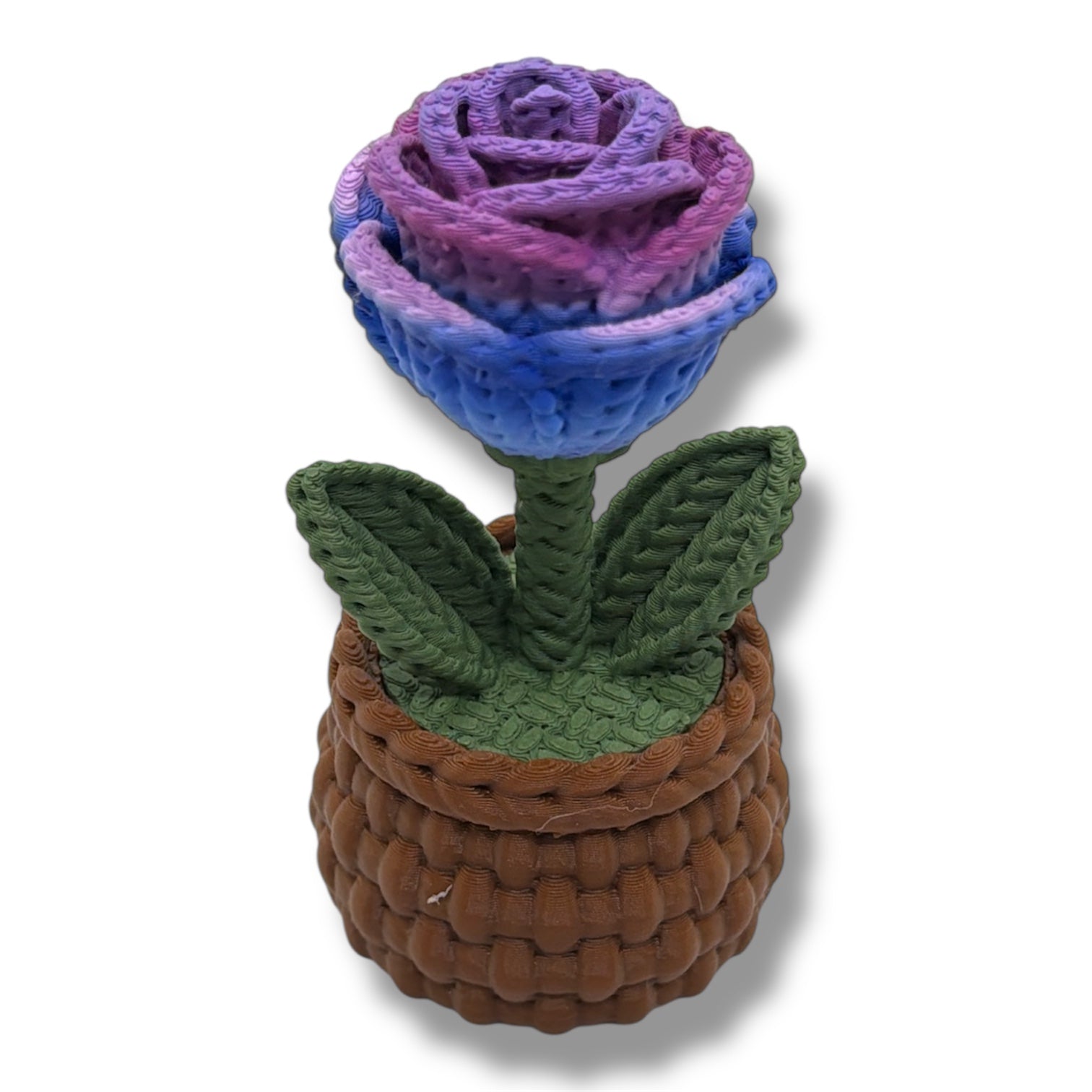 Knitted Rose Flowers – Botanical Desk Top Decor