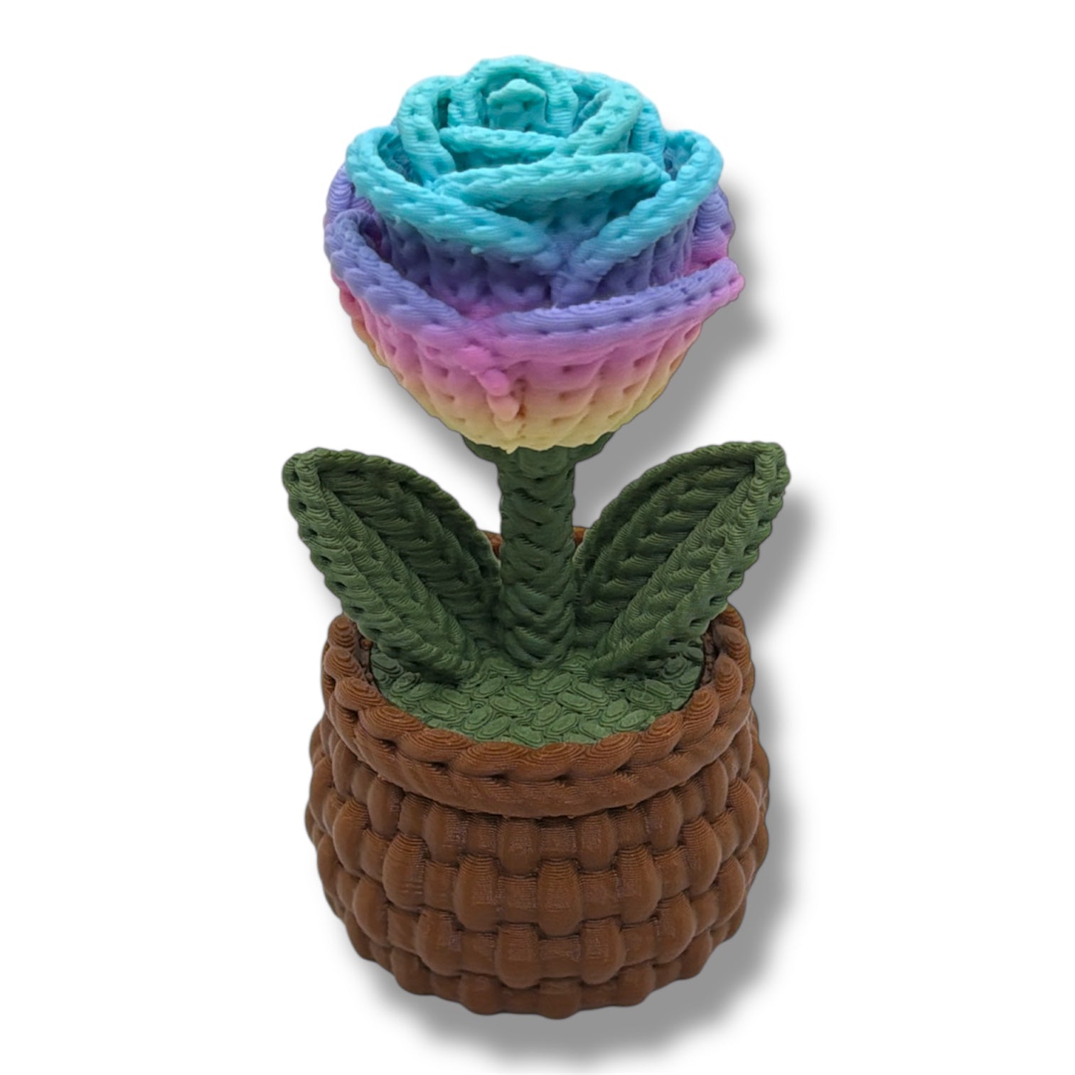 Knitted Rose Flowers – Botanical Desk Top Decor