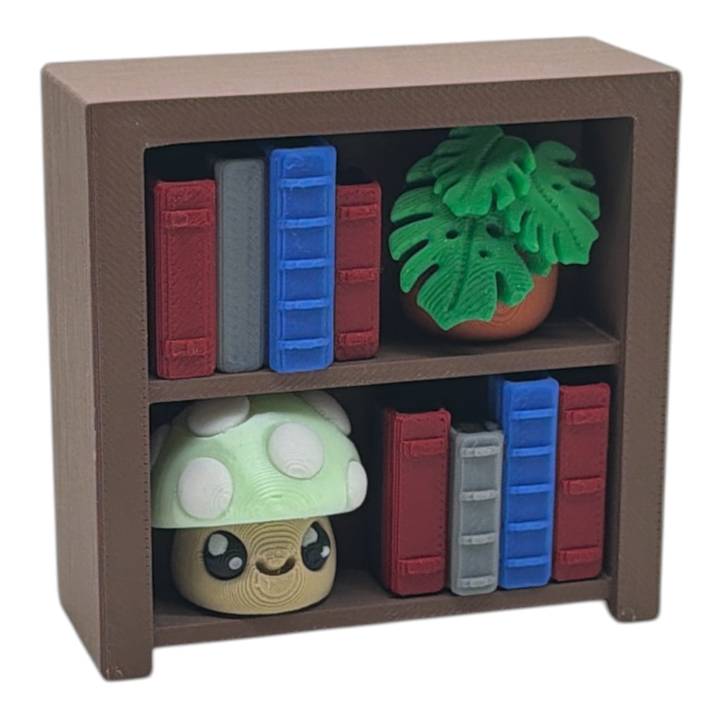 Mini Book Nook Fidget Clicker – 2 Shelf Bookshelf fidgets and Desk top Decor