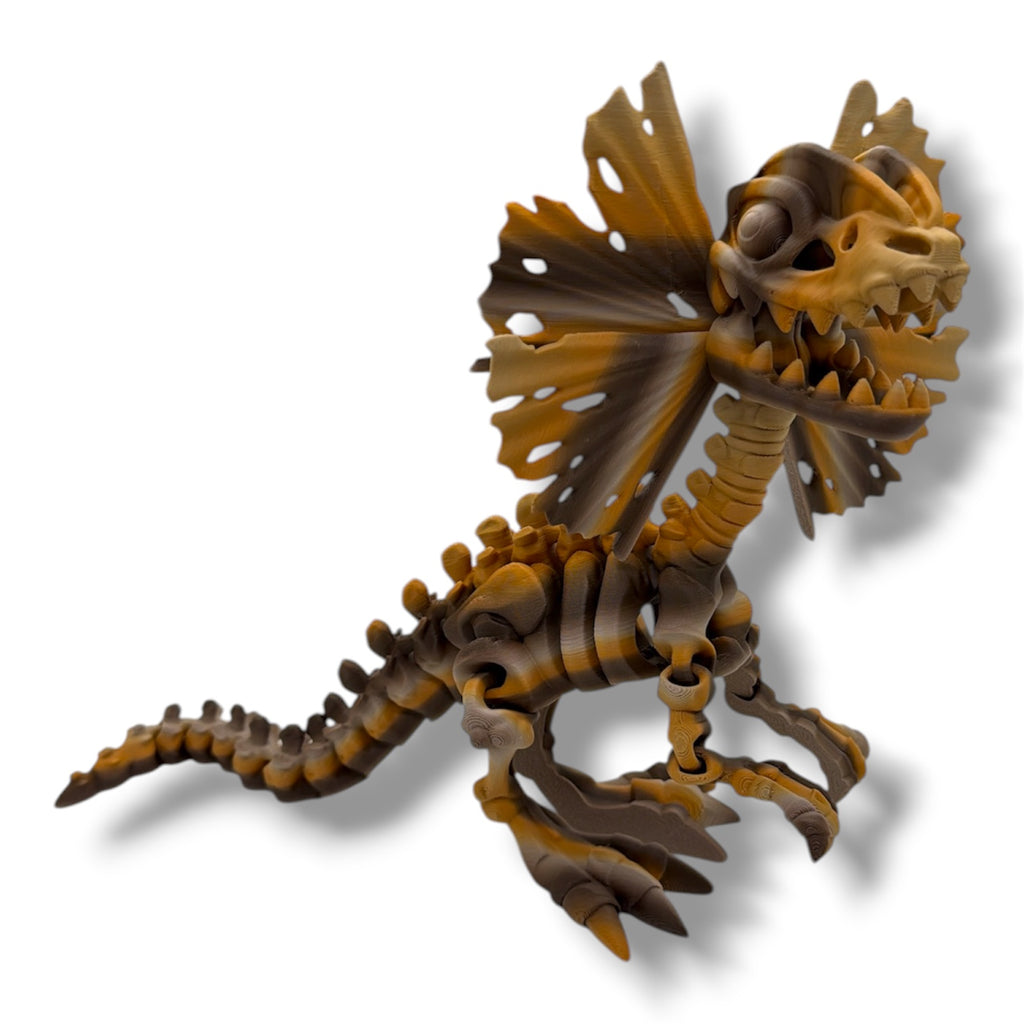 11" Dilophosaurus Dinosaur Skeleton- 3d Printed Articulated Figurine Decor Gift