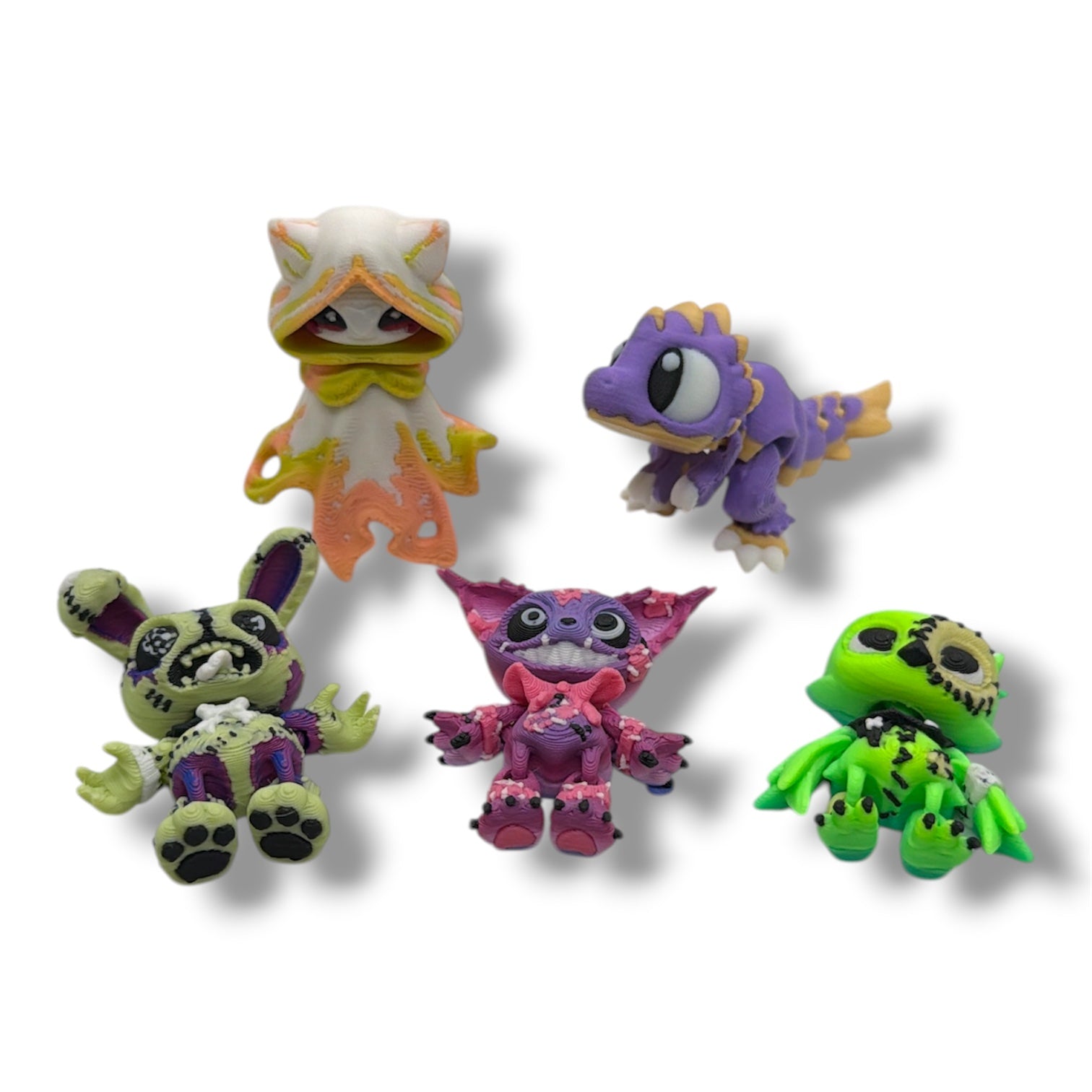5 Pack of Pocket Pals - Mini 3d Printed Articulated Figurines