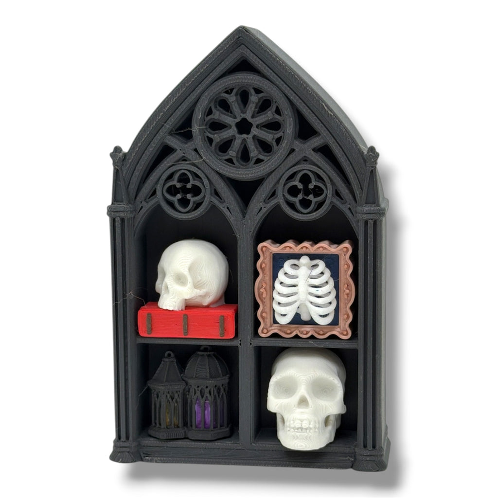 Mini Book Nook Fidget Clicker – 2 Shelf Bookshelf fidgets and Desk top Decor