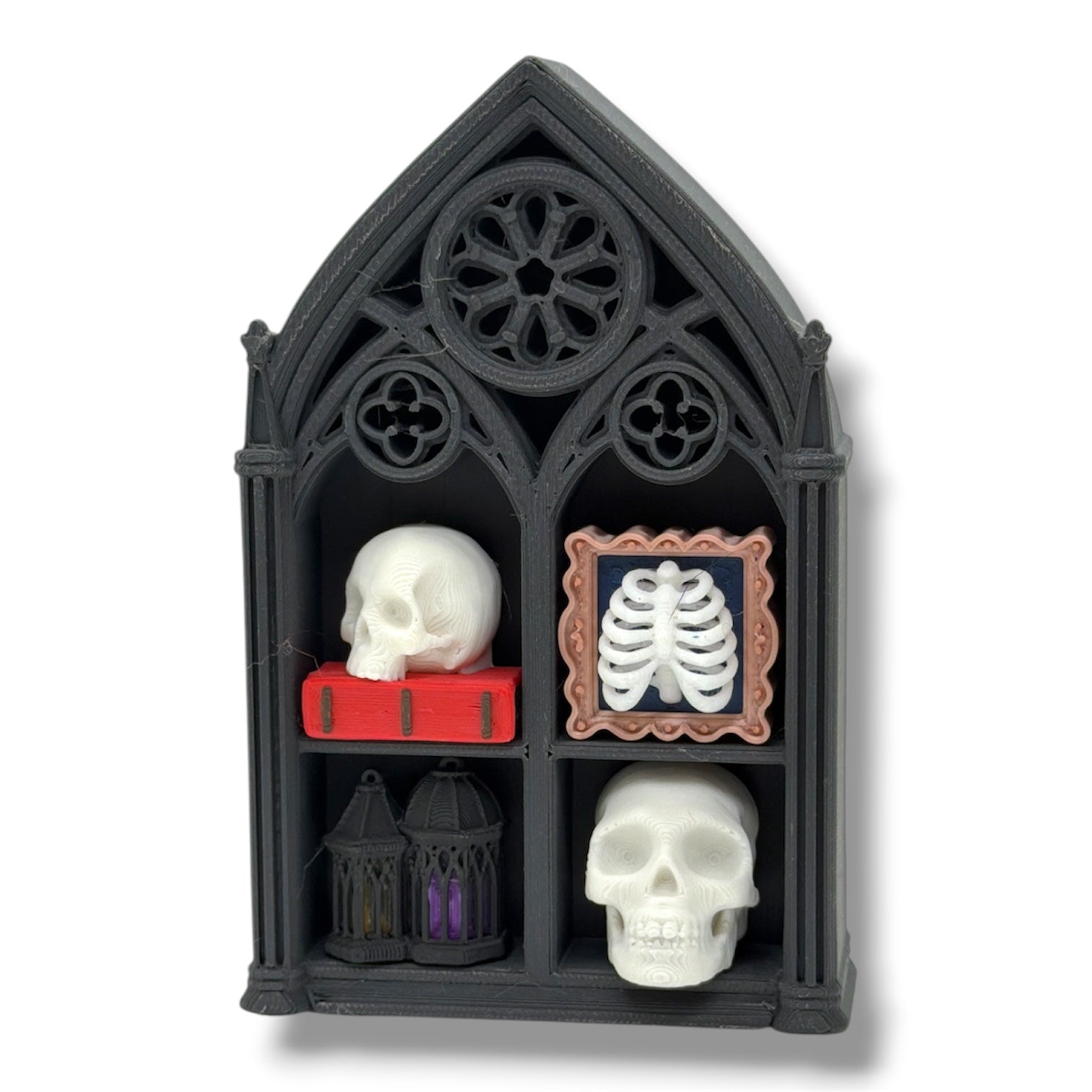 Mini Book Nook Fidget Clicker – 2 Shelf Bookshelf fidgets and Desk top Decor