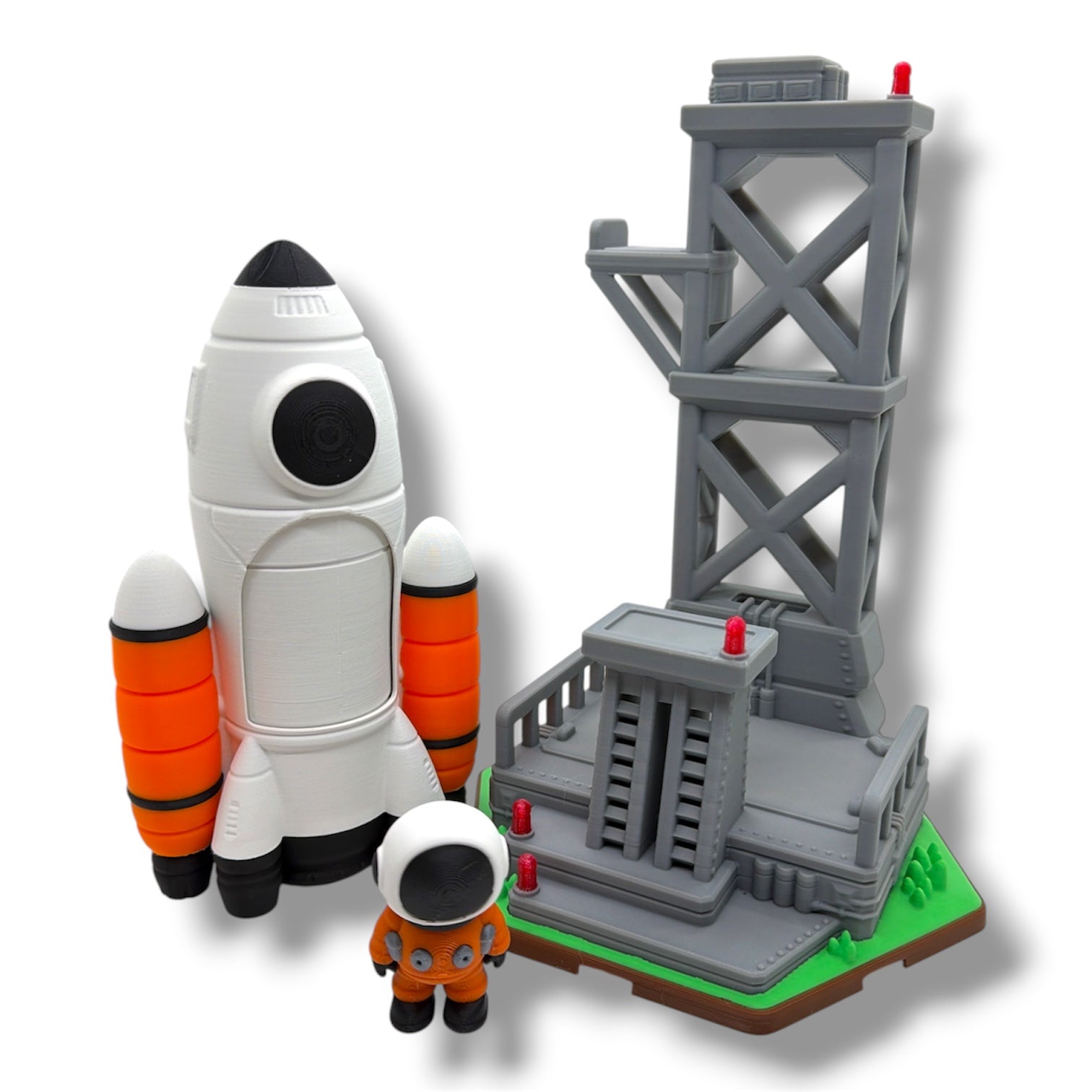 Rocket Ship Astronaut Ship Set - Koza Konnect Modular Space Series Decor Collectable