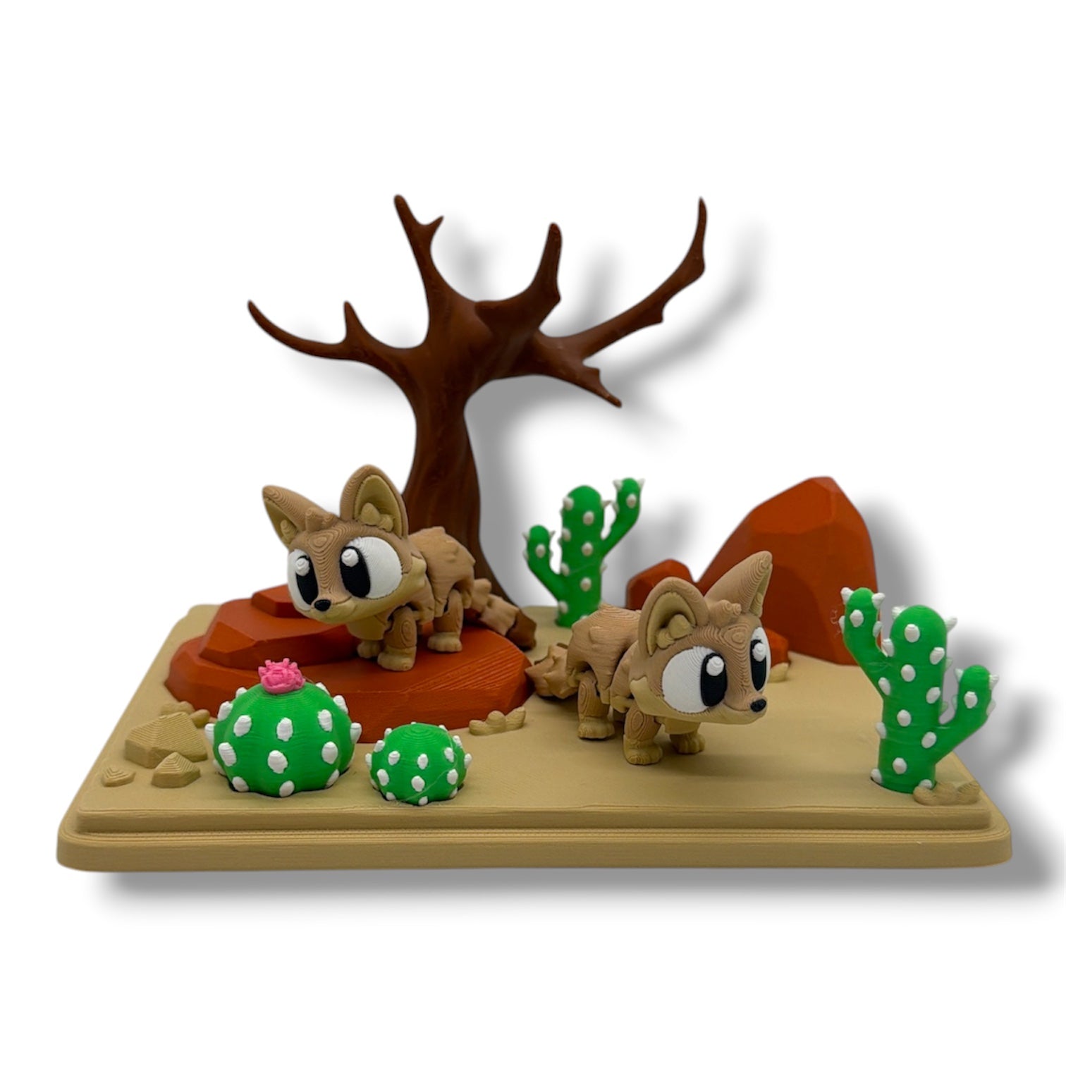 Fennec Fox Desert Habitat Display - Cute Desk Decor Gift for all ages