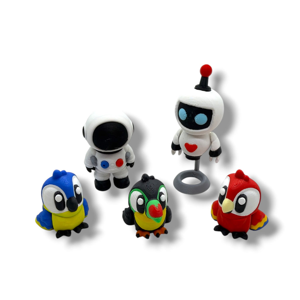 5 Pack of Pocket Pals - Mini 3d Printed Articulated Figurines